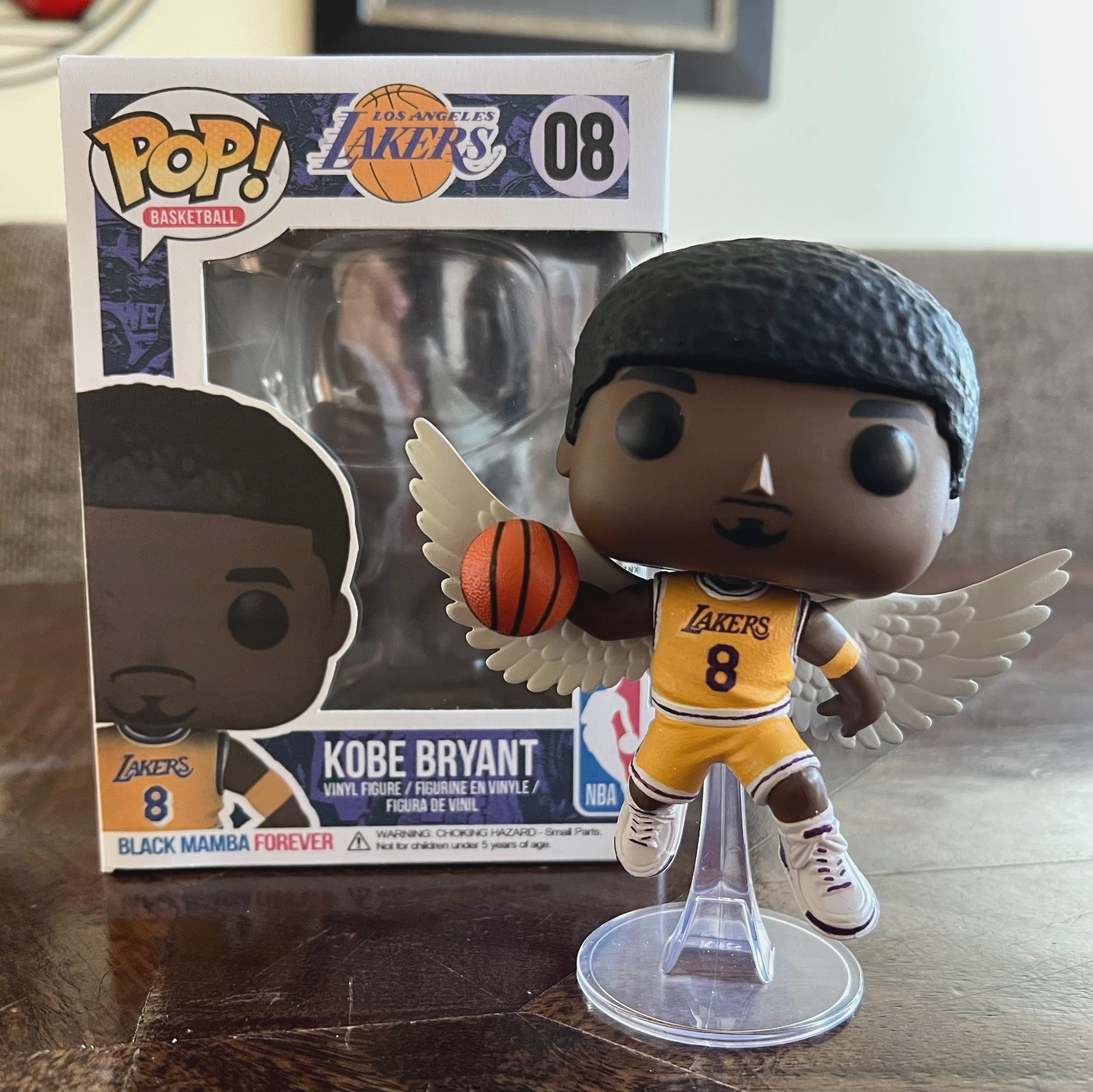 CUSTOM Funko POP! NBA Kobe Bryant #8 LA Lakers Rookie Yellow Jersey Angel Figure