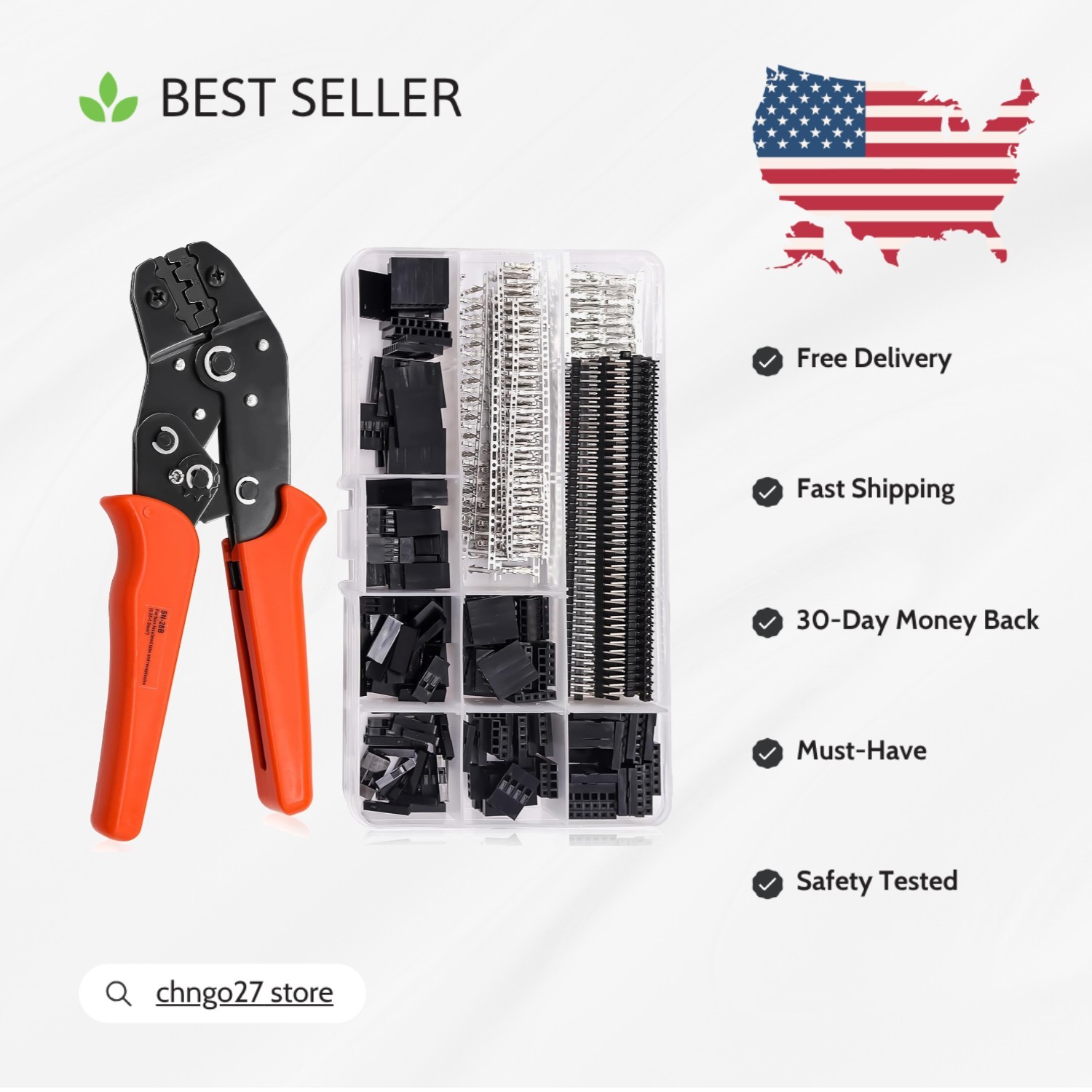 Ergonomic Dupont Crimping Tool & 600PCS Connector Kit - Perfect for Electronics