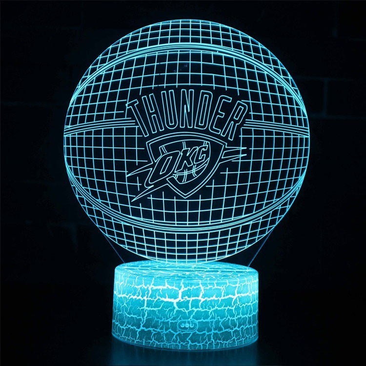 3D LED illusions OKLAHOMA CITY THUNDER Table Night Light Lamp USB 7-Color