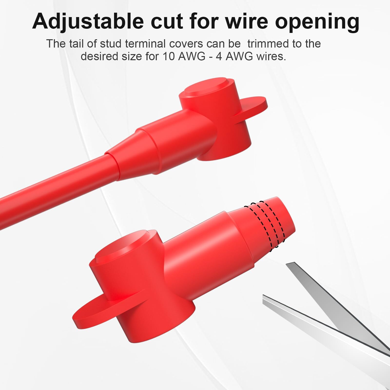 10 Pack Silicone Battery Terminal Covers for 10-4AWG Wire, Insulated Battery