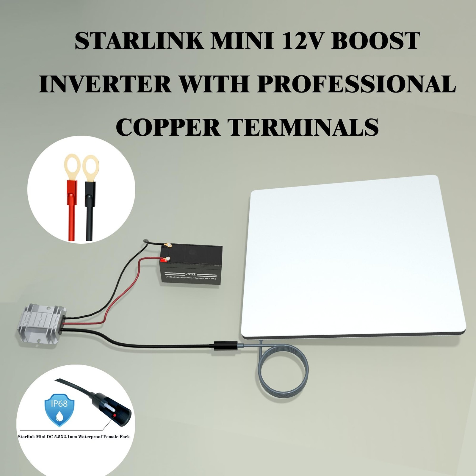 Starlink Mini 12V Adapter-12V/24V to 48V Input Battery Modification Boost Con...
