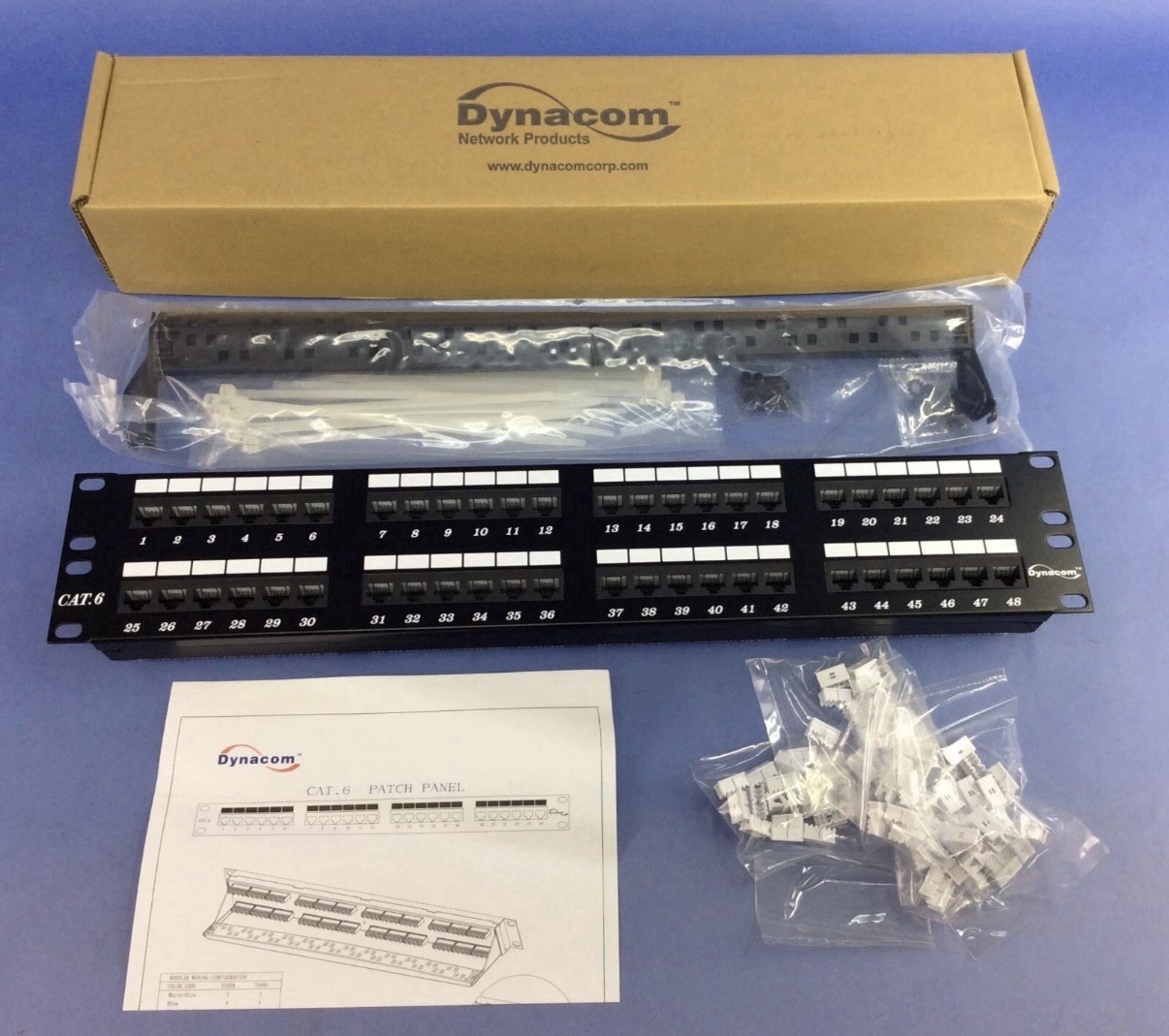 48-Port Cat 6 Patch Panel, 2U 2013-48C6E Dynacom