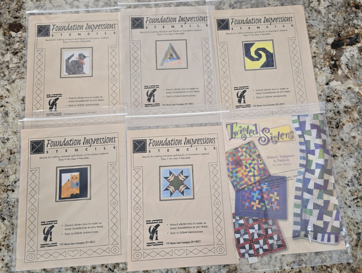 Foundation Impressions Quilt Stencils Twisted Sister Rotary Template & Pattern