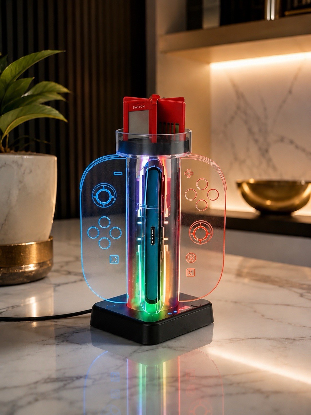 Nintendo Switch 2 Controller Charging Dock RGB LED Dual Joy-con Charger Station