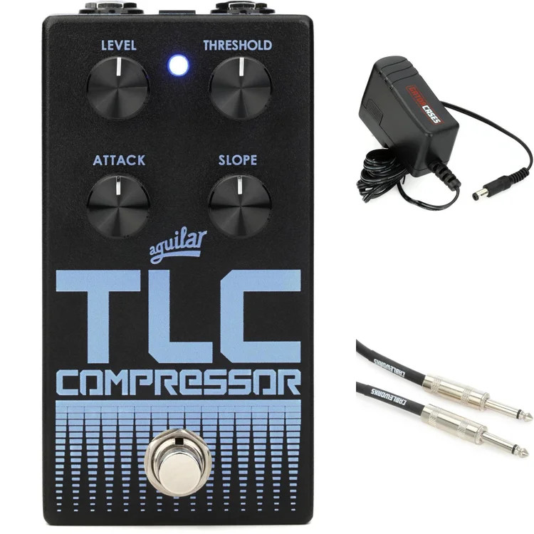Aguilar TLC V2 Bass Compressor Pedal with Power Supply and Cable