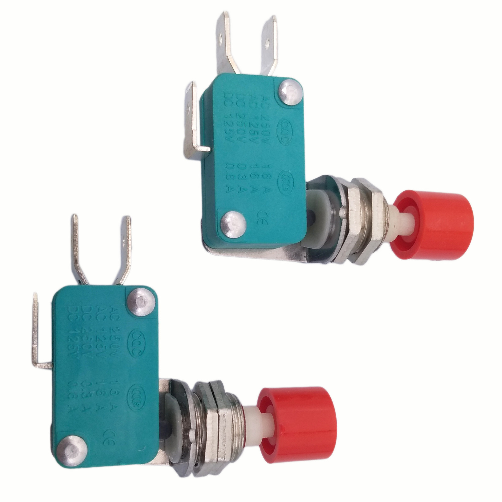 US Stock 2pcs SPDT NO NC Momentary Red Cap Push Button Micro Switch DS438