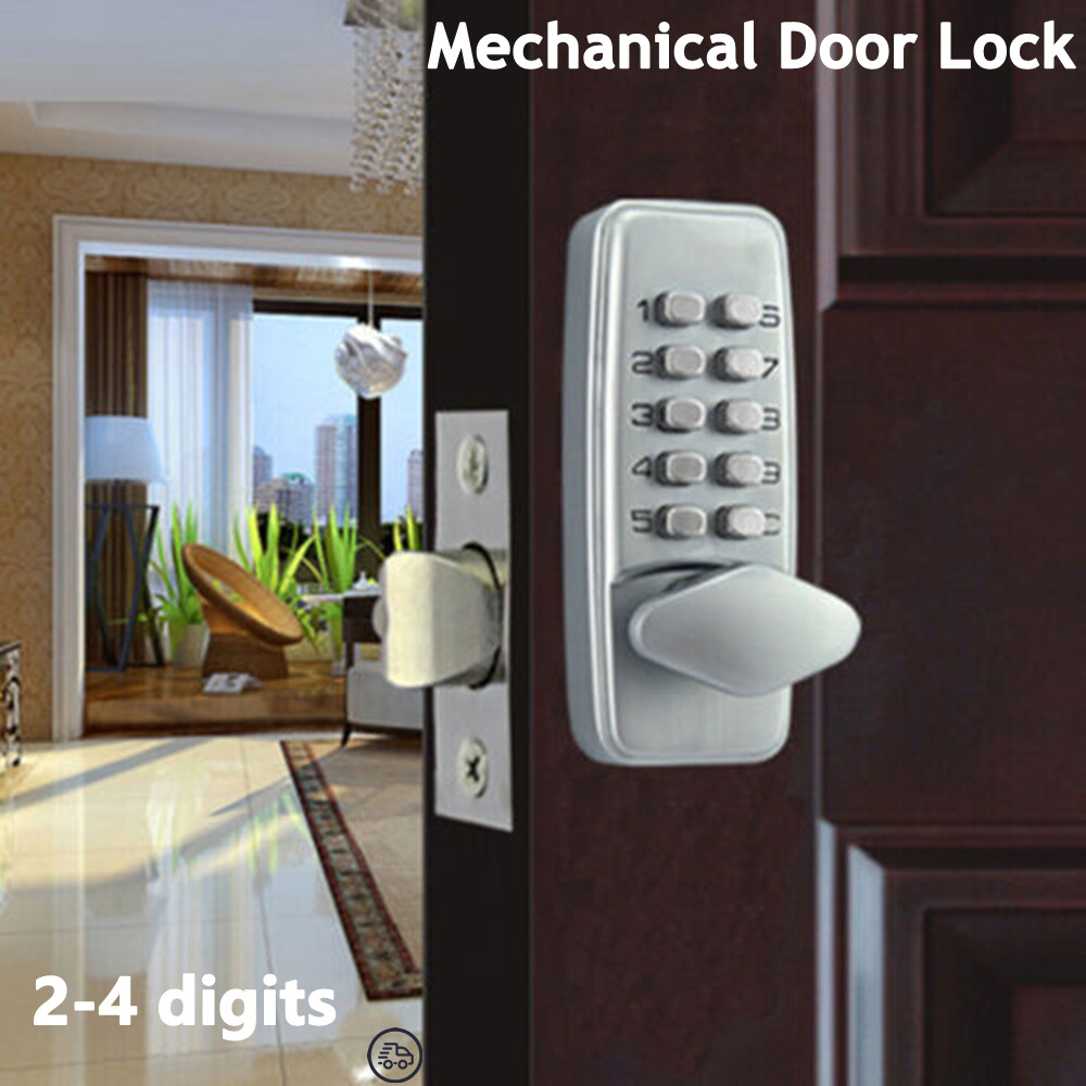 Mechanical Digital Door Lock Push Button Keyless Code Combination Lock Full Set