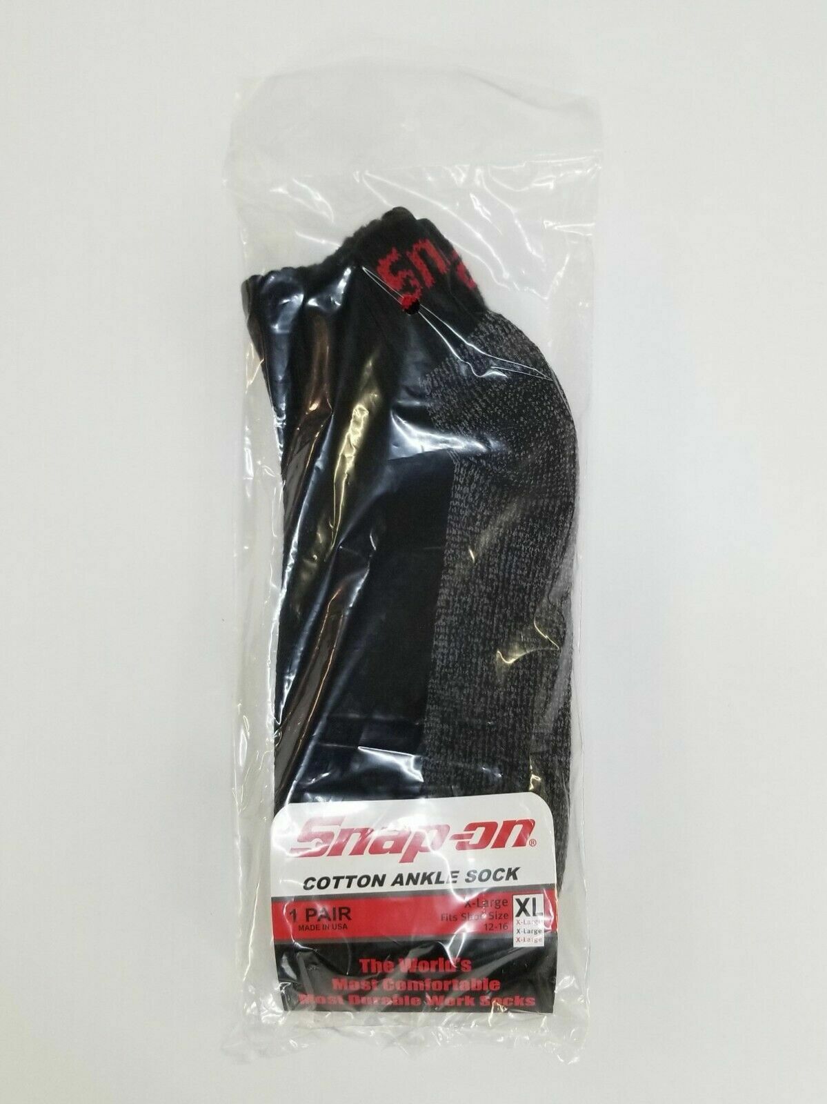 12 Pairs Mens Black Snap On Tools Ankle Socks XL FREE Shipping MADE IN USA New!