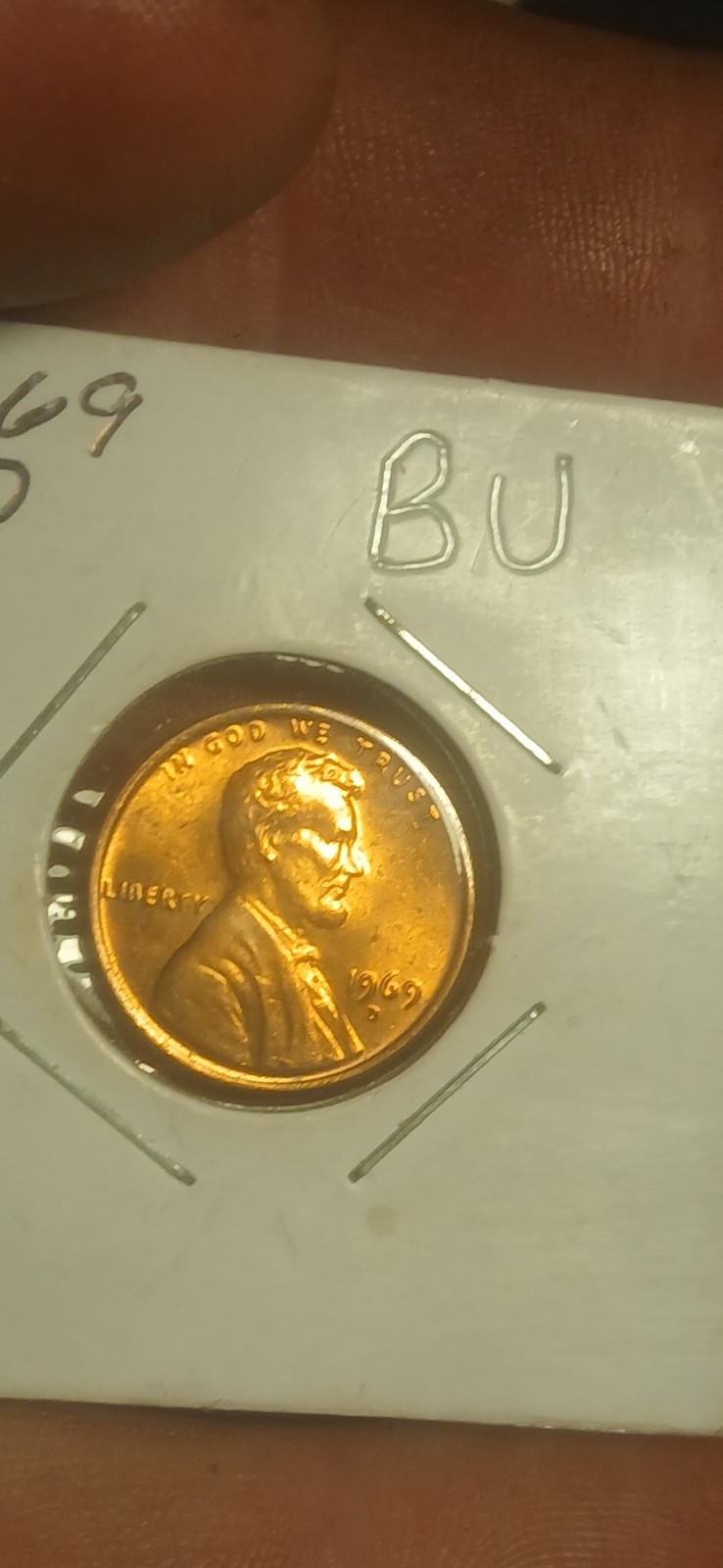 1969 D Lincoln Cent Penny With DDO On Date And Floating Roof With No FG Variety