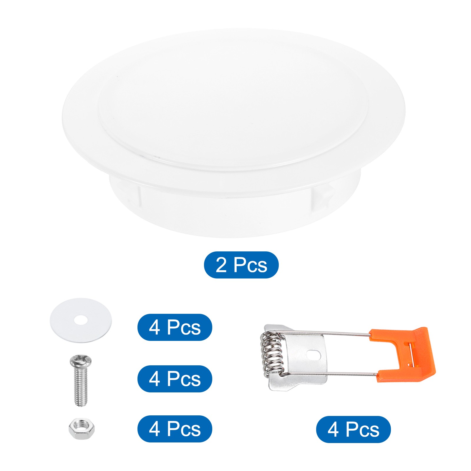 2Pack 6.5" Spring Ceiling Cover Plate Suitable for 4.9-6.1" Round Hole, White
