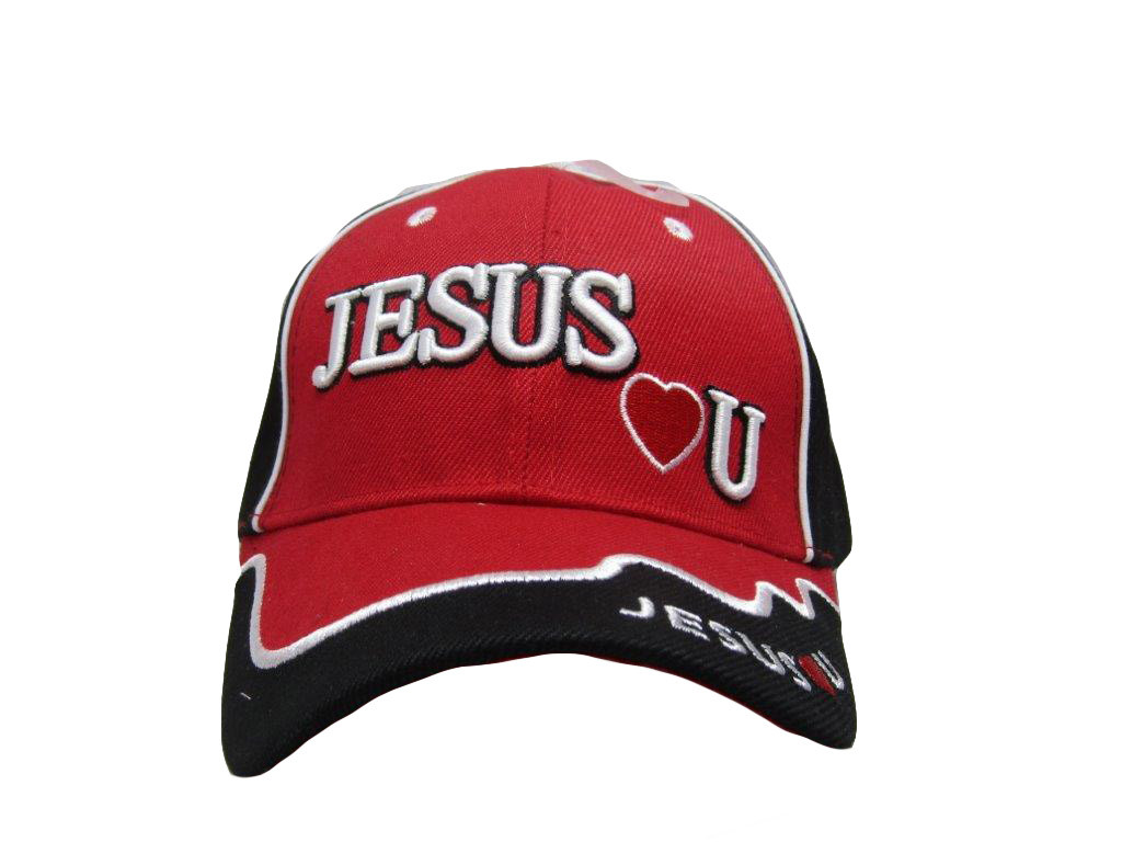 JESUS LOVES YOU CHRISTIAN HAT BASEBALL RED CAP Great way to share your faith