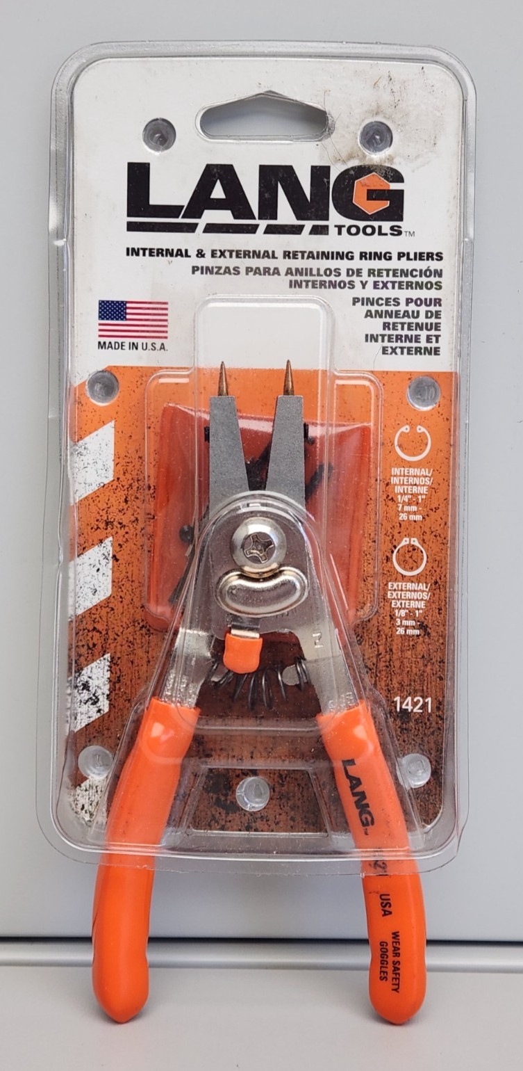 Lang Tools 1421 Internal/External Snap Retaining Ring Pliers and Tip Kit, New