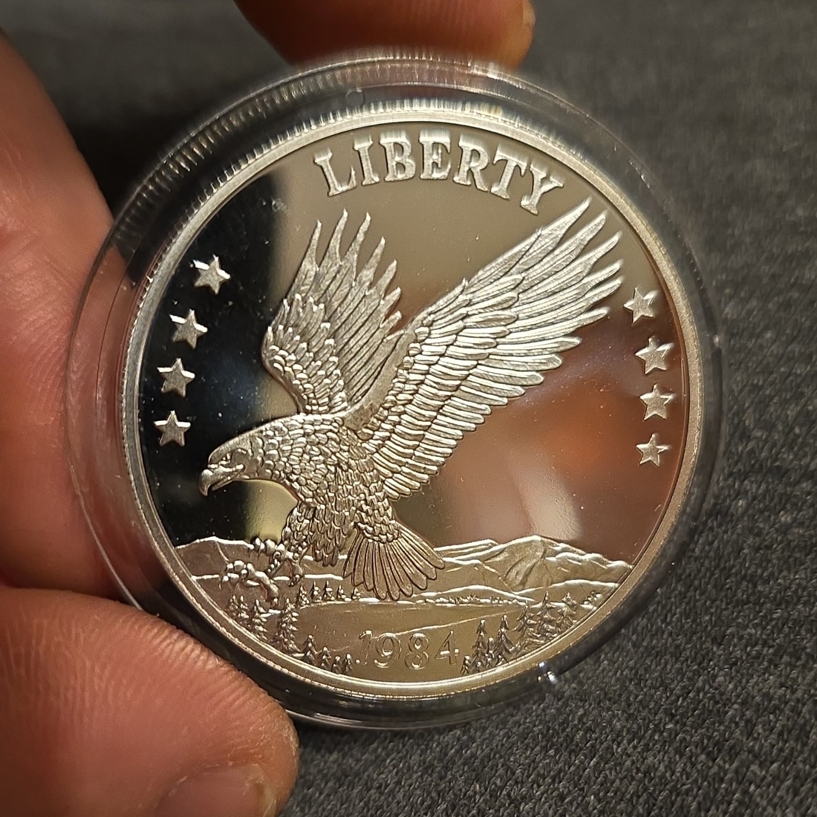 Olde New England Mint American Double Eagle 1 oz Proof Silver Round 1984