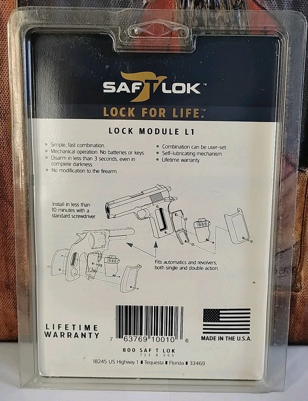 SAFE T LOCK Model L1-N Nickle Lock Module , SafeTlock SAFTLOK
