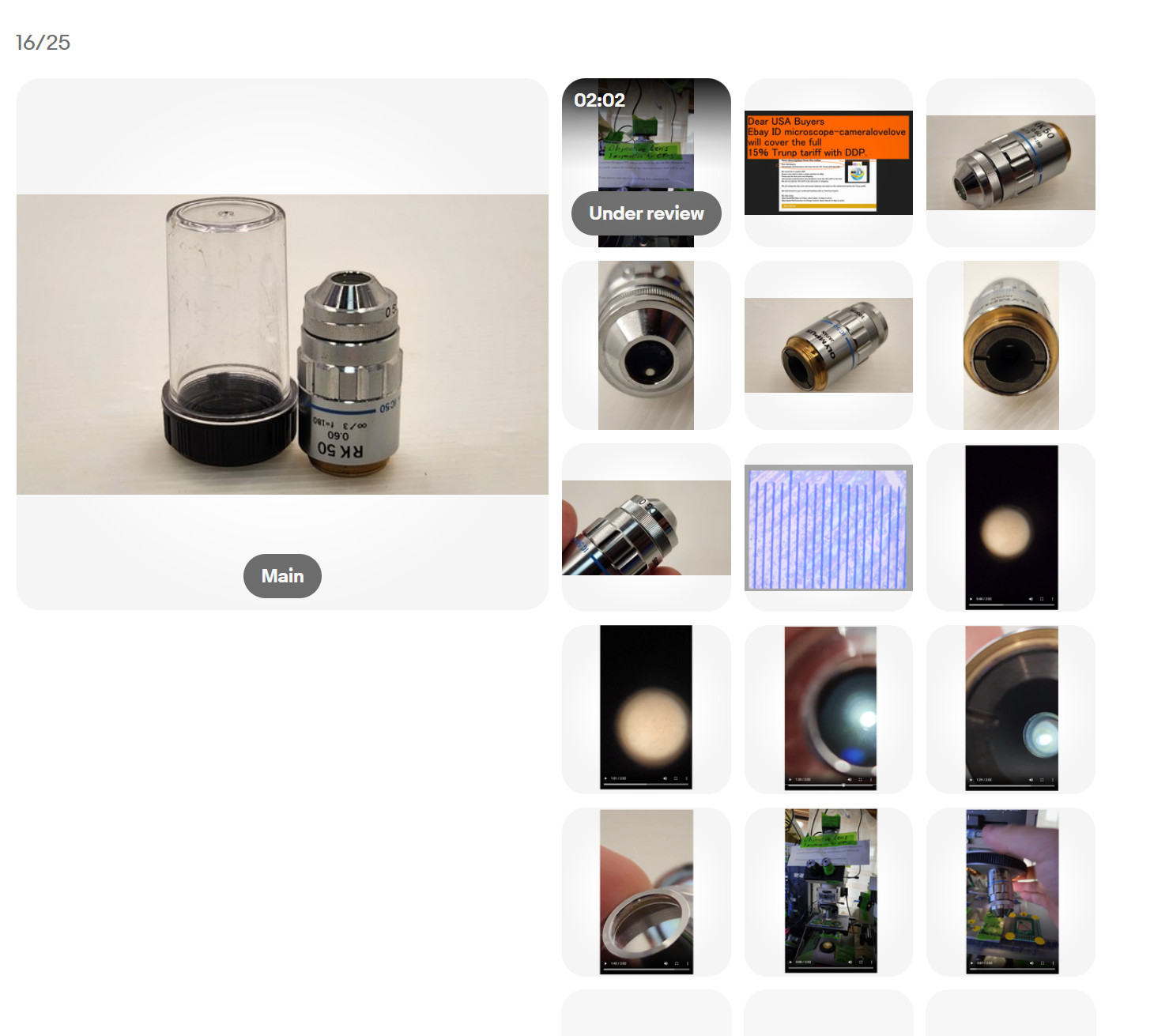 *For Parts* Olympus RK 50x 0.60 ∞/3 f=180 IC50 CG0 Lens Objective Lens RMS 34824