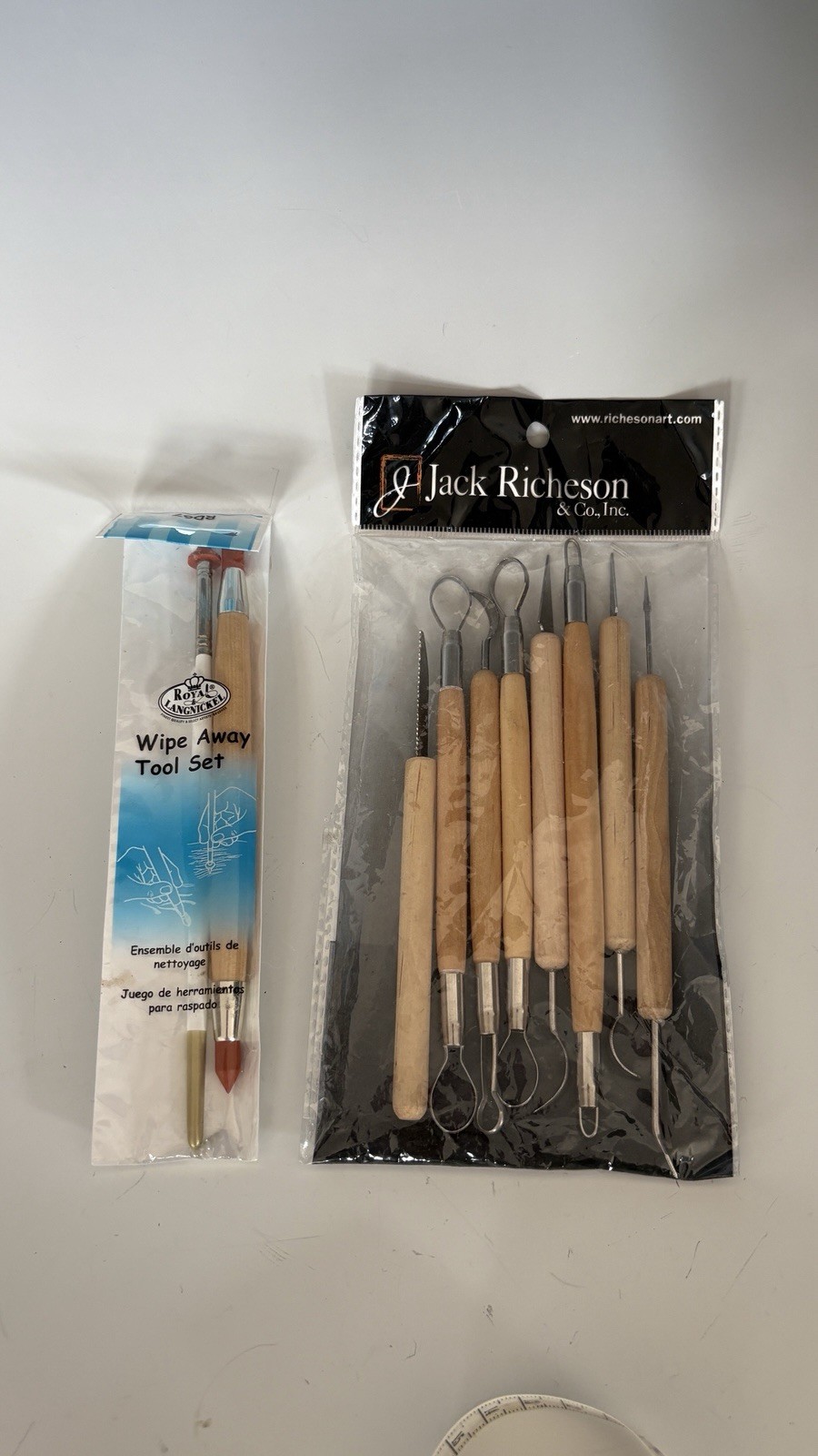 Lot of 10 Jack Richeson Royal L Pottery Loop Modeling Tools  Rubber Wooden Metal