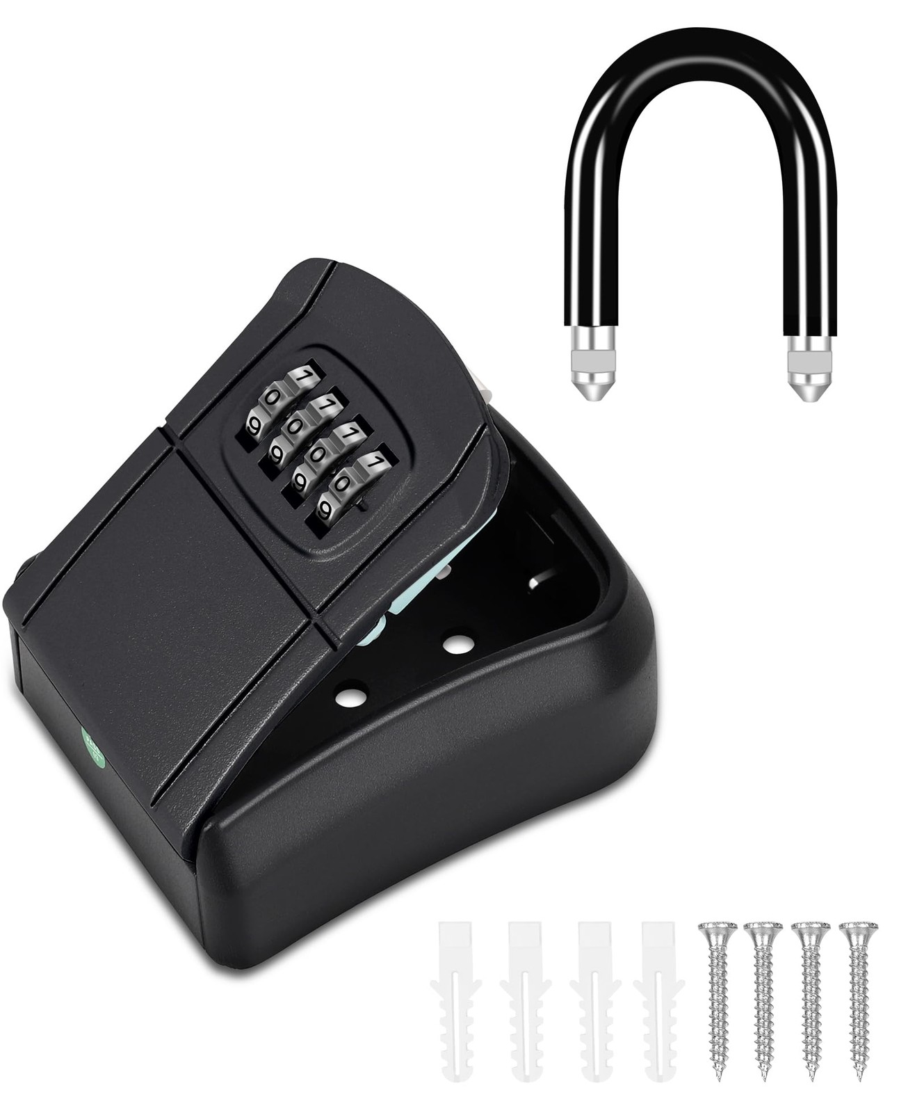 Portable Key Lock Box,Key Holder Safe Security Box for Indoor, Black