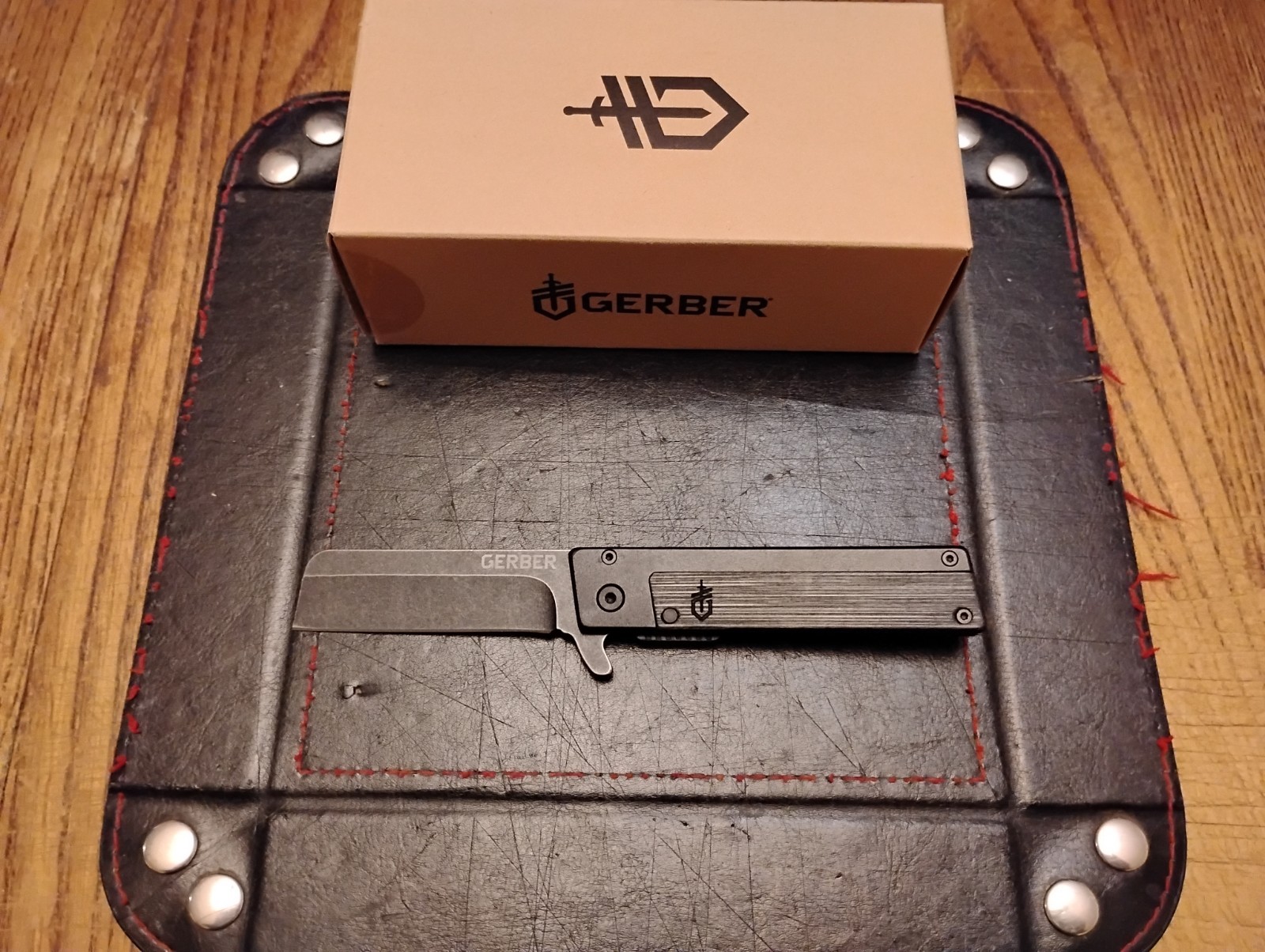 Gerber Quadrant Knife 2.8" 7cr13mov SS Blade Bamboo Handle Frame Lock  2.4 o.z.