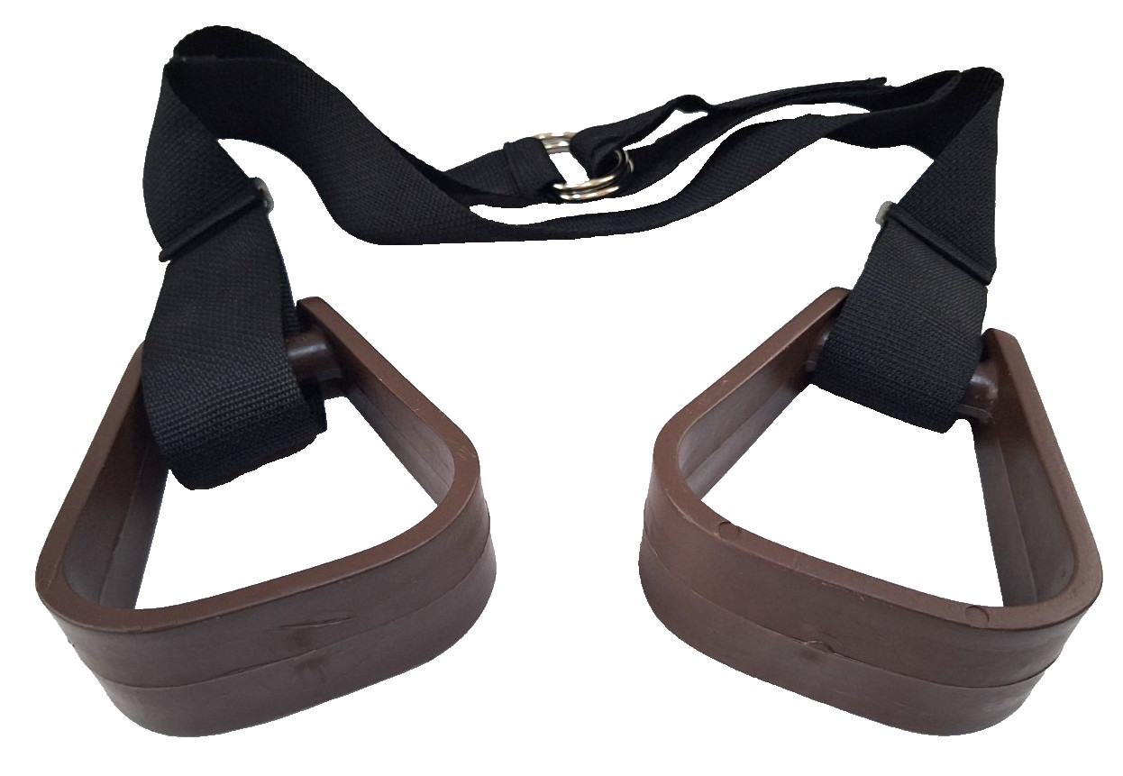 BUDDY STIRRUPS (Kids) WITH Black NYLON STRAPS TO GO OVER WESTERN HORN