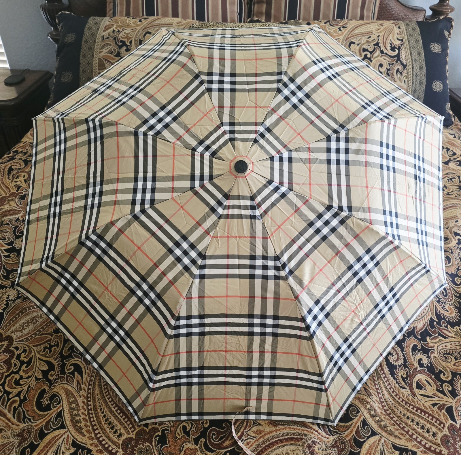Burberrys Folding Umbrella Nova Check Classic Beige