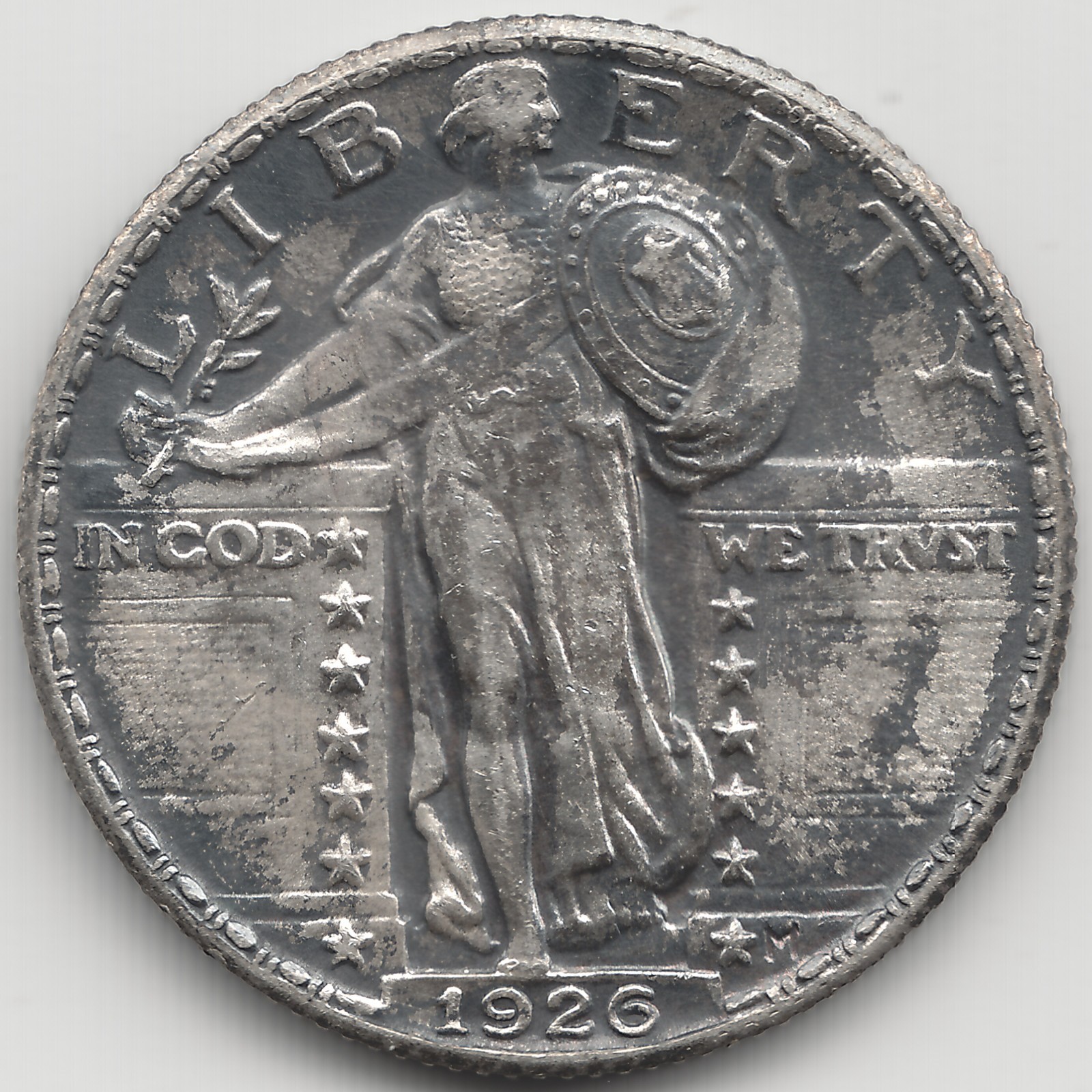 1926 Standing Liberty Quarter, AU+-MS, scratched/cleaned