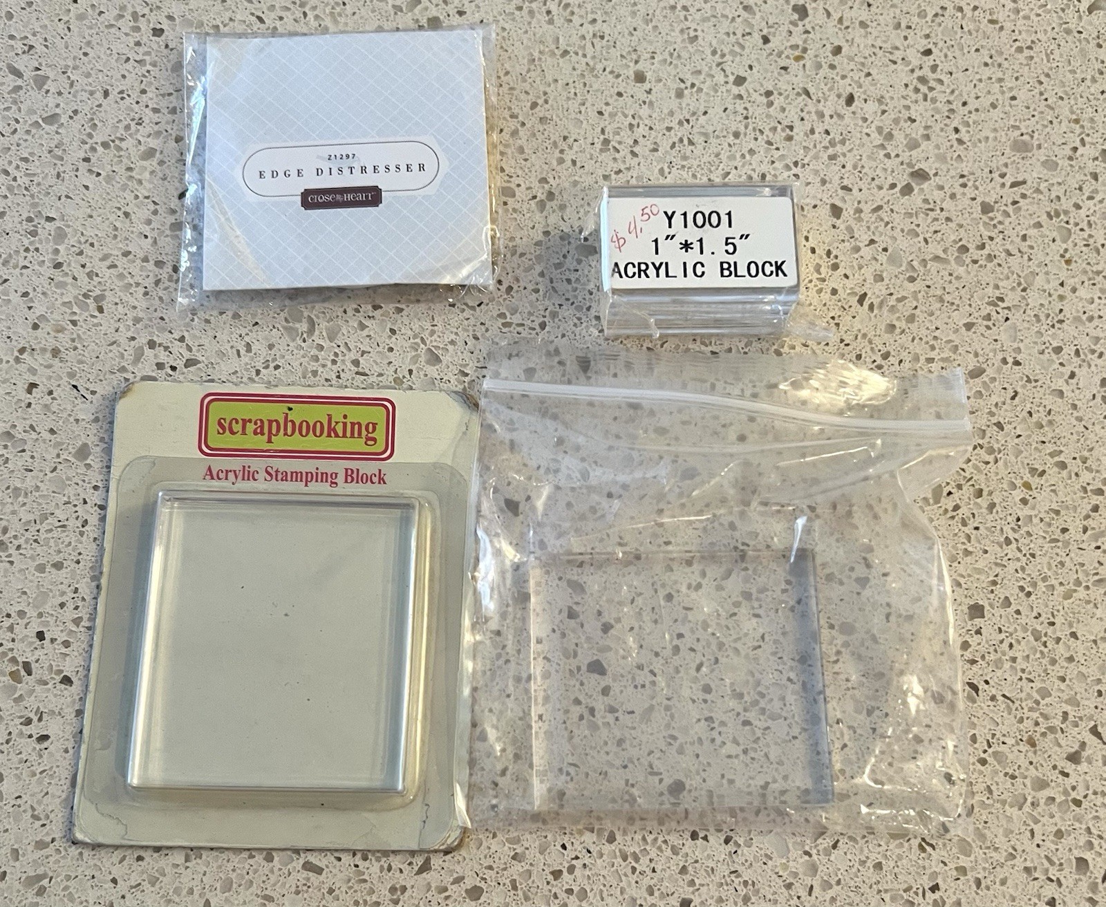 Stamping Clear 3  Acrylic Blocks Crafts 1 Edge Distresser  Cross My Heart New