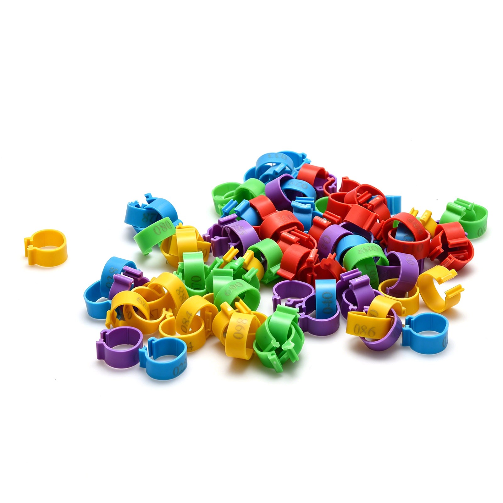 Poultry Leg Bands Numbered 100PCS 001-100 Easy-Open ID Rings for Geese Care