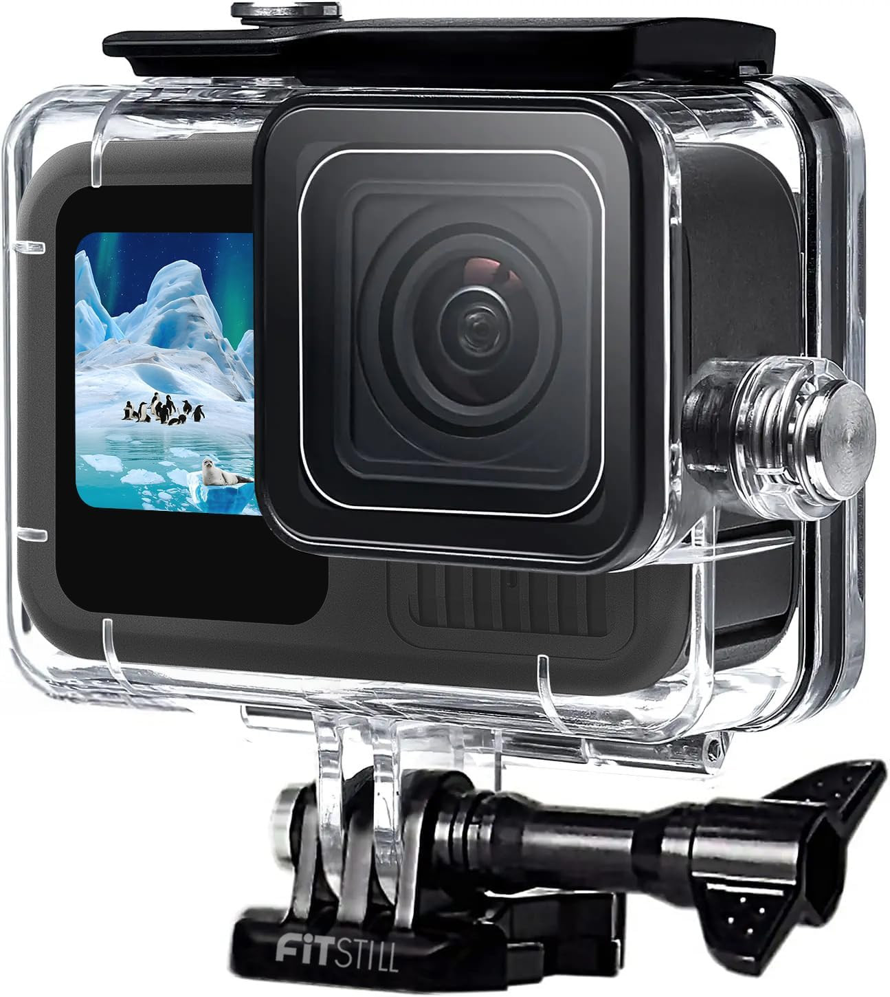 Underwater Waterproof Diving Housing for Go Pro Hero 13/12/11/10/9 Black,60M/196