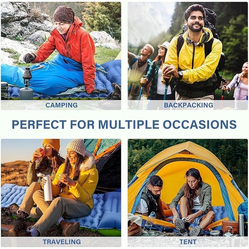 Extra Wide 3 Thick Self Inflating Camping Sleeping Pad W/ Pillow Fast Inflate US