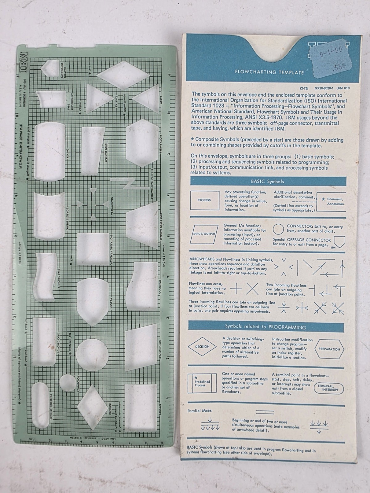 IBM System Flowcharting Template X20-8020-1 U/M 010 Vintage Programming
