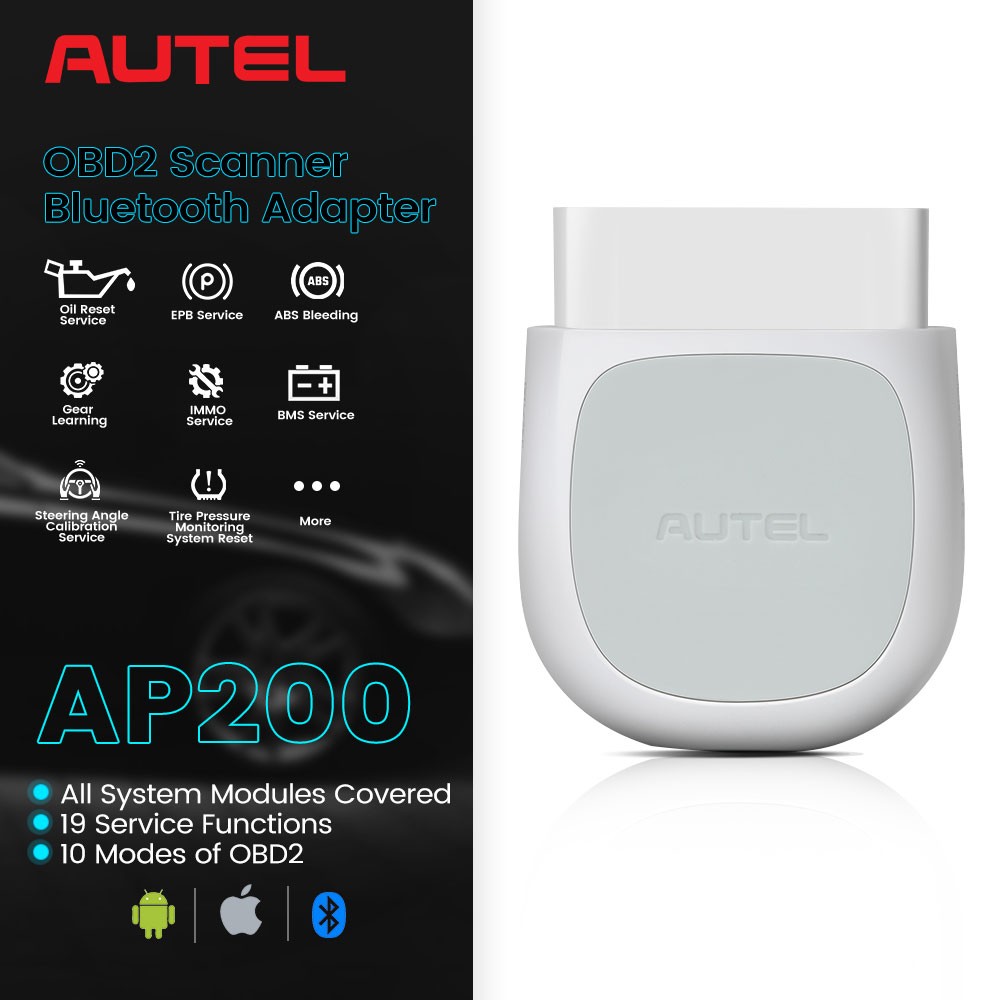 Autel MaxiAP AP200 Bluetooth OBD2 Scanner Code Full System Diagnostic TPMS IMMO