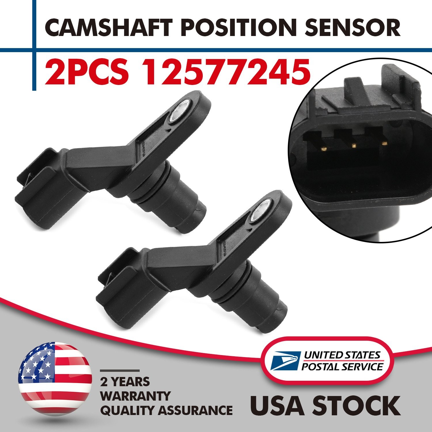 2PCS Engine Camshaft Position Sensor For: BUICK CHEVROLET GMC SATURN PONTIAC