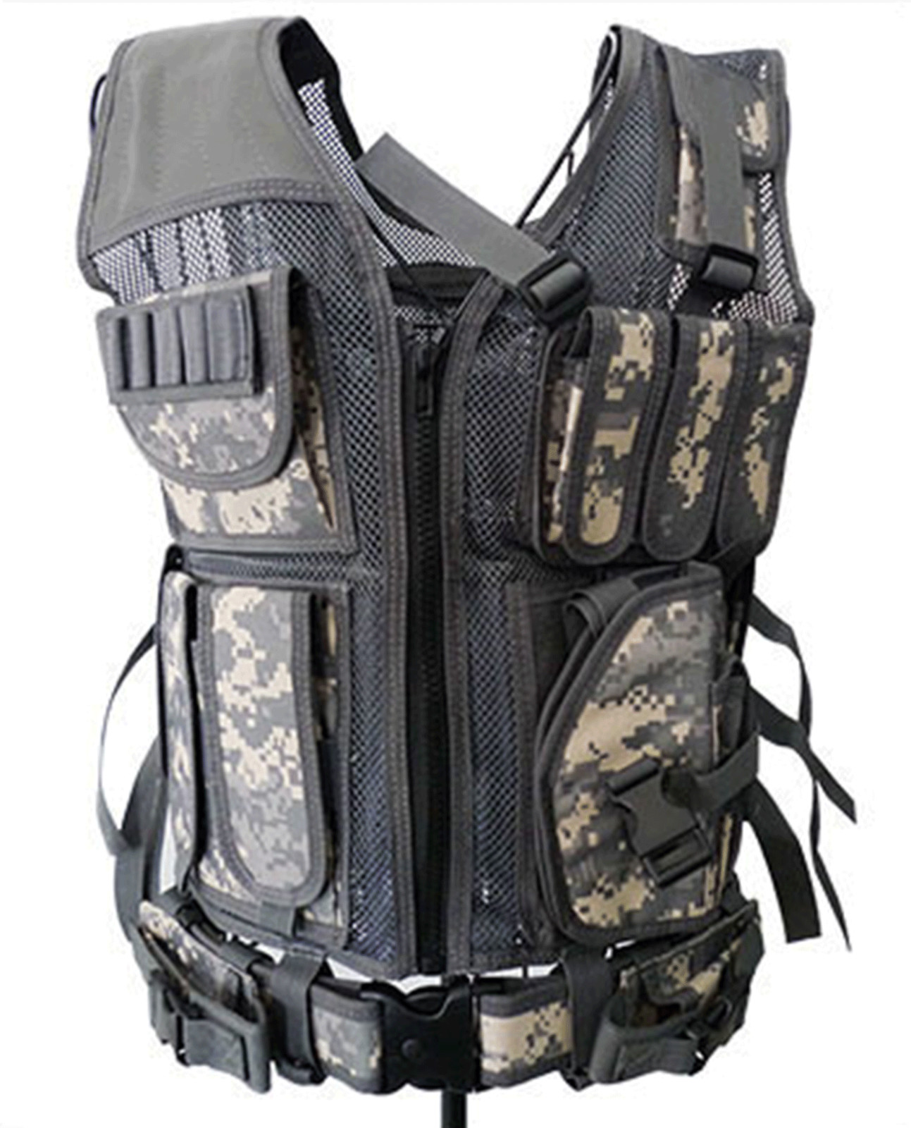 TACTICAL AIRSOFT PAINTBALL VEST ACU FOR HUNTING POLICE SWAT with holster Belt