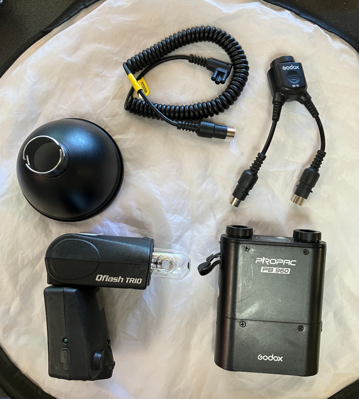 Quantum QF8C Flash for Canon EOS with Propac Battery, and Cable