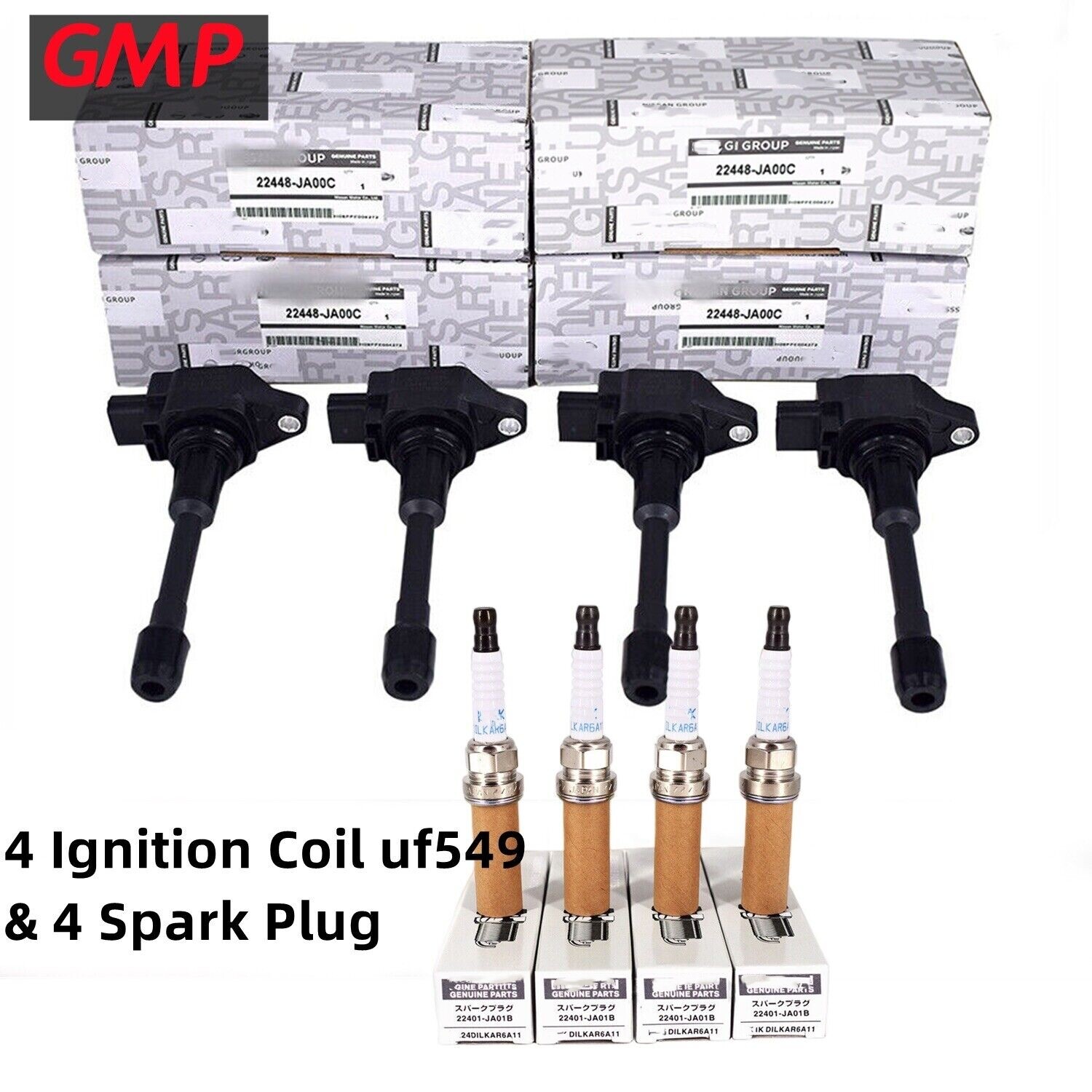 4 Ignition Coil + 4 Spark Plug For Nissan Altima Cube Rogue Infiniti FX50 uf549