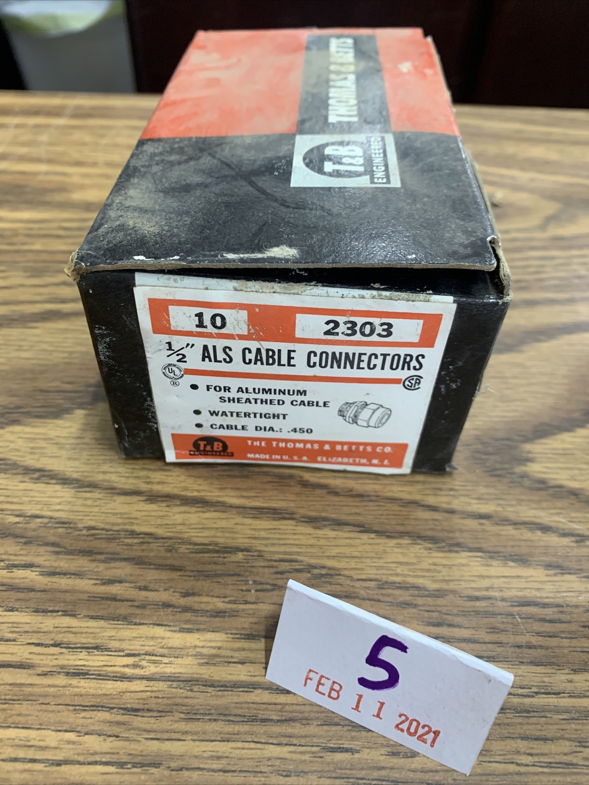 (10) Thomas & Betta 1/2” ALS Cable Connectors 2303 Cable Dia .450”