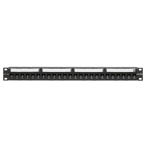 Leviton 6A586-U24 eXtreme Cat 6A 24-Port Flat Patch Panel 1RU—New Factory Sealed