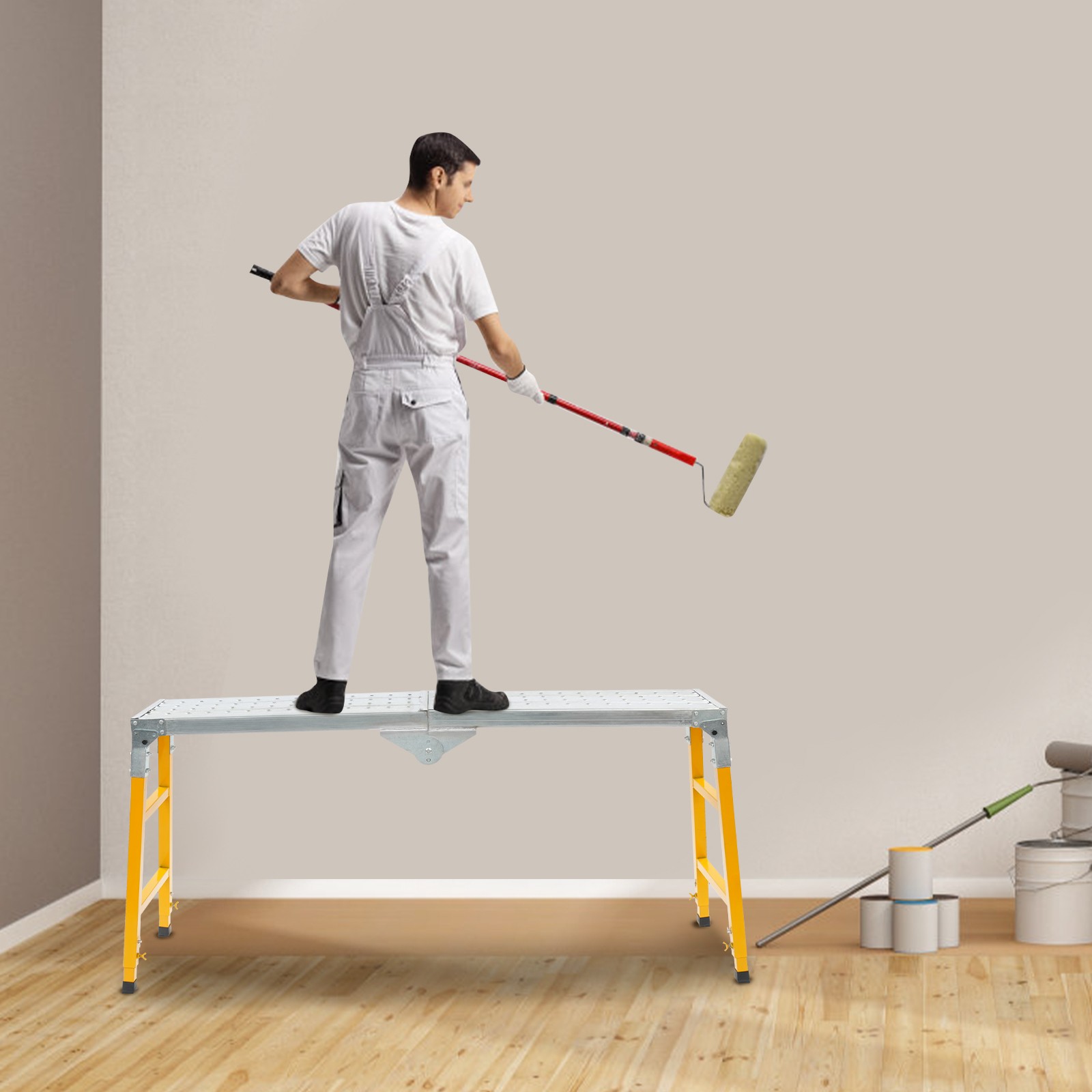 Portable Work Platform Adjustable with Folding Legs for Workshop 300kg/ 661LBS