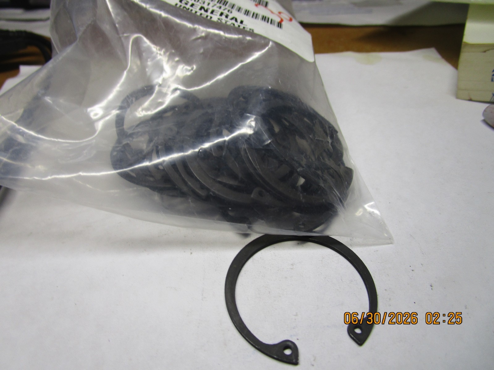 1-5/8"Dia 1.804"FreeOD Phosphate Carbon Steel Internal Retaining Ring QTY 30