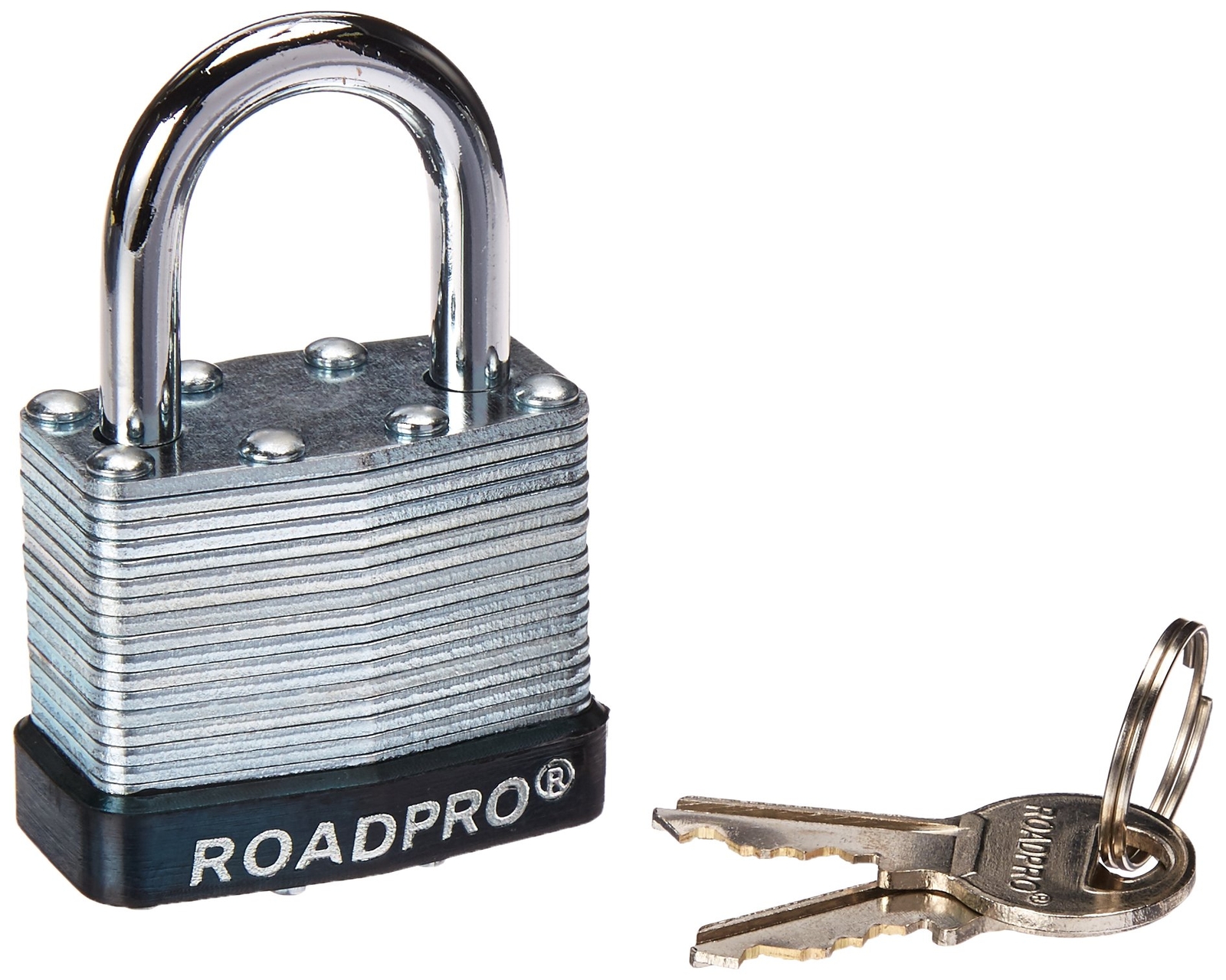 RoadPro RPLS-40/2 40mm Laminated Steel Padlock w/ Bumper Guard - 2 Pack