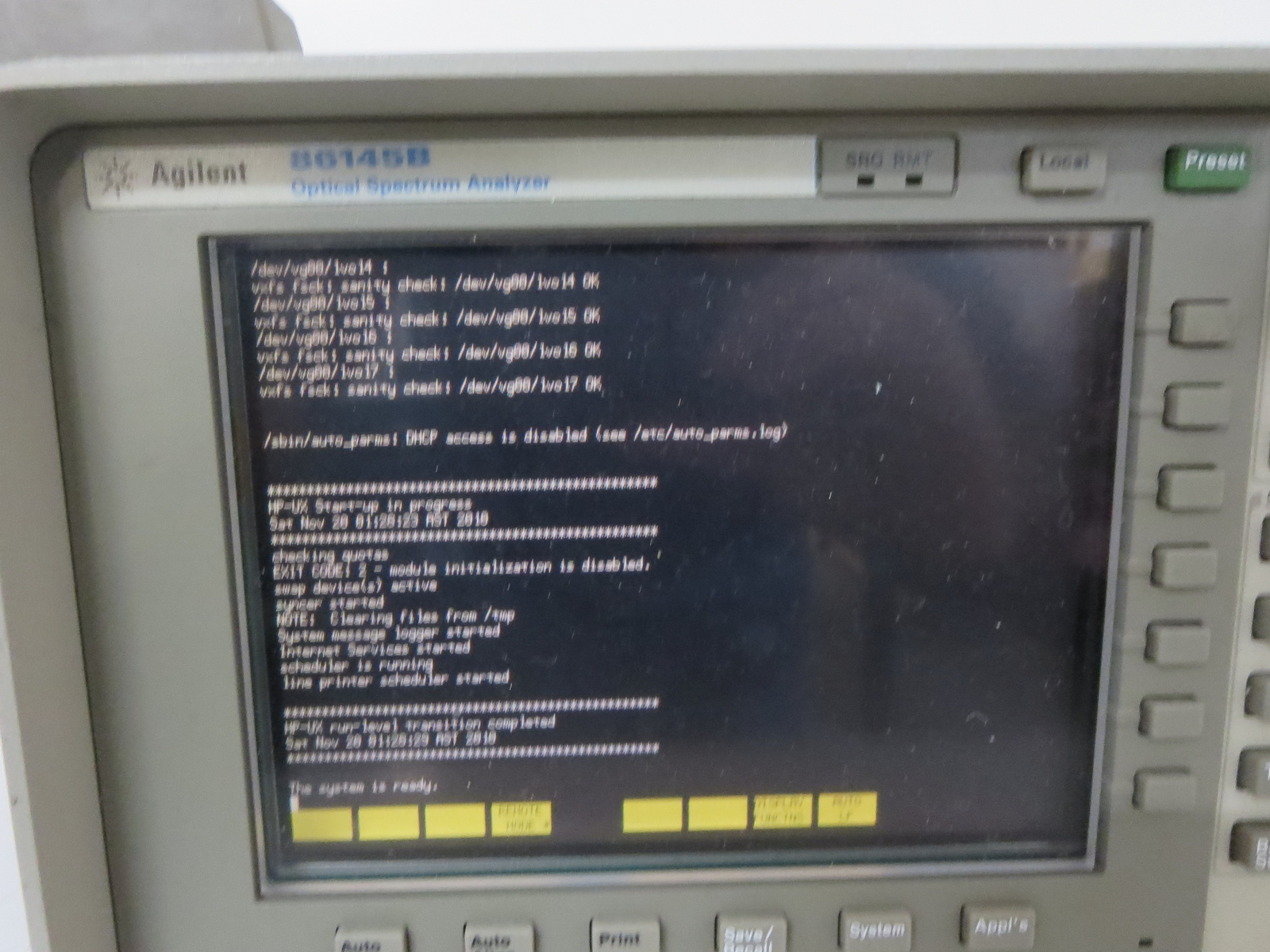 AGILENT 86145B OPTICAL SPECTRUM ANALYZER