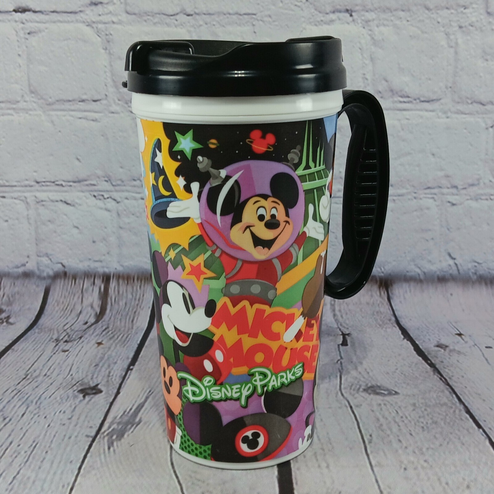 Disney Whirley Drink Works Mickey Mouse Club Mug Tumbler Travel Cup W/ Handle