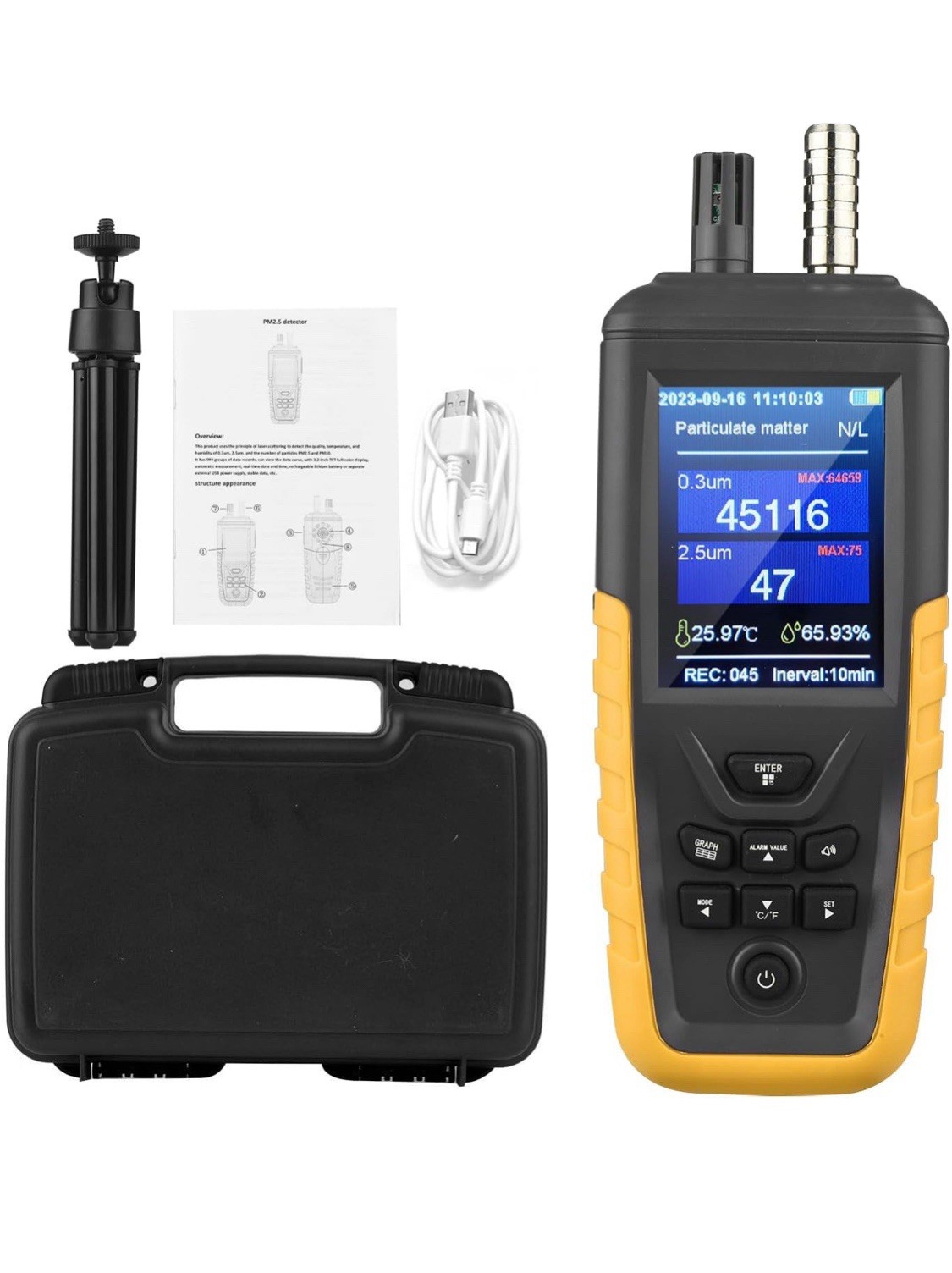Air Quality Monitor Dust Particle Counter,High Sensitivity 3-Channel...
