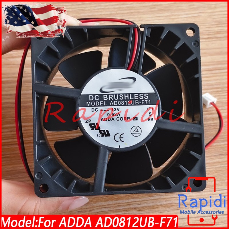 For ADDA AD0812UB-F71 Double Ball Chassis Cooling Fan 8038 12V 0.52A AD0812UBF71