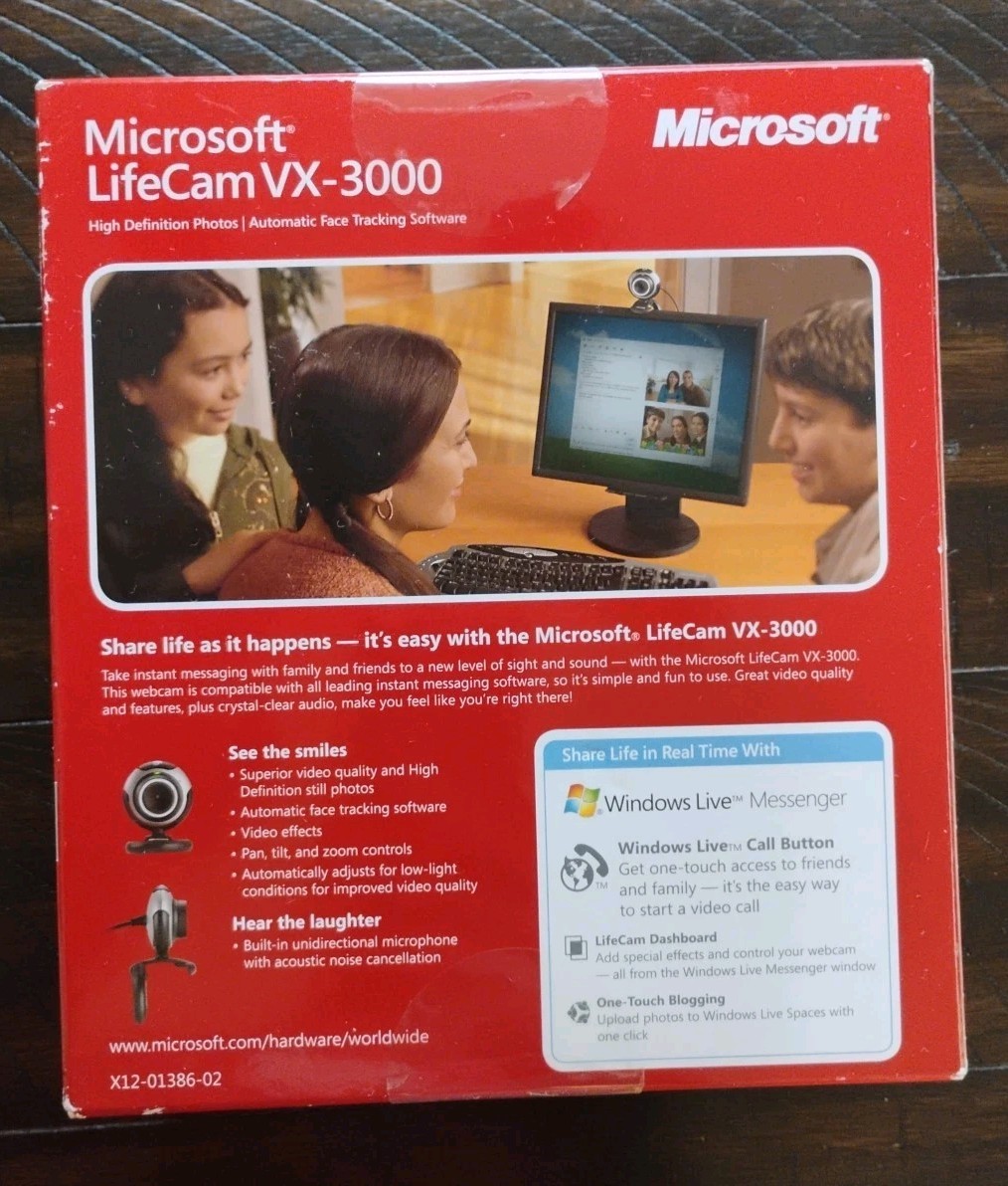Microsoft LifeCam VX-3000 USB 2.0 Webcam Camera, Brand New