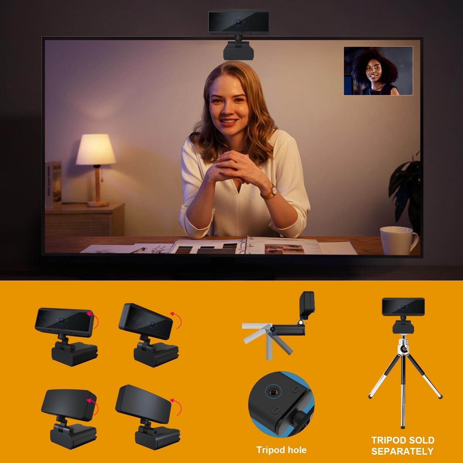 Wired USB Webcam With Microphone 1080P HD Autofocus PC Laptop Mac Camera