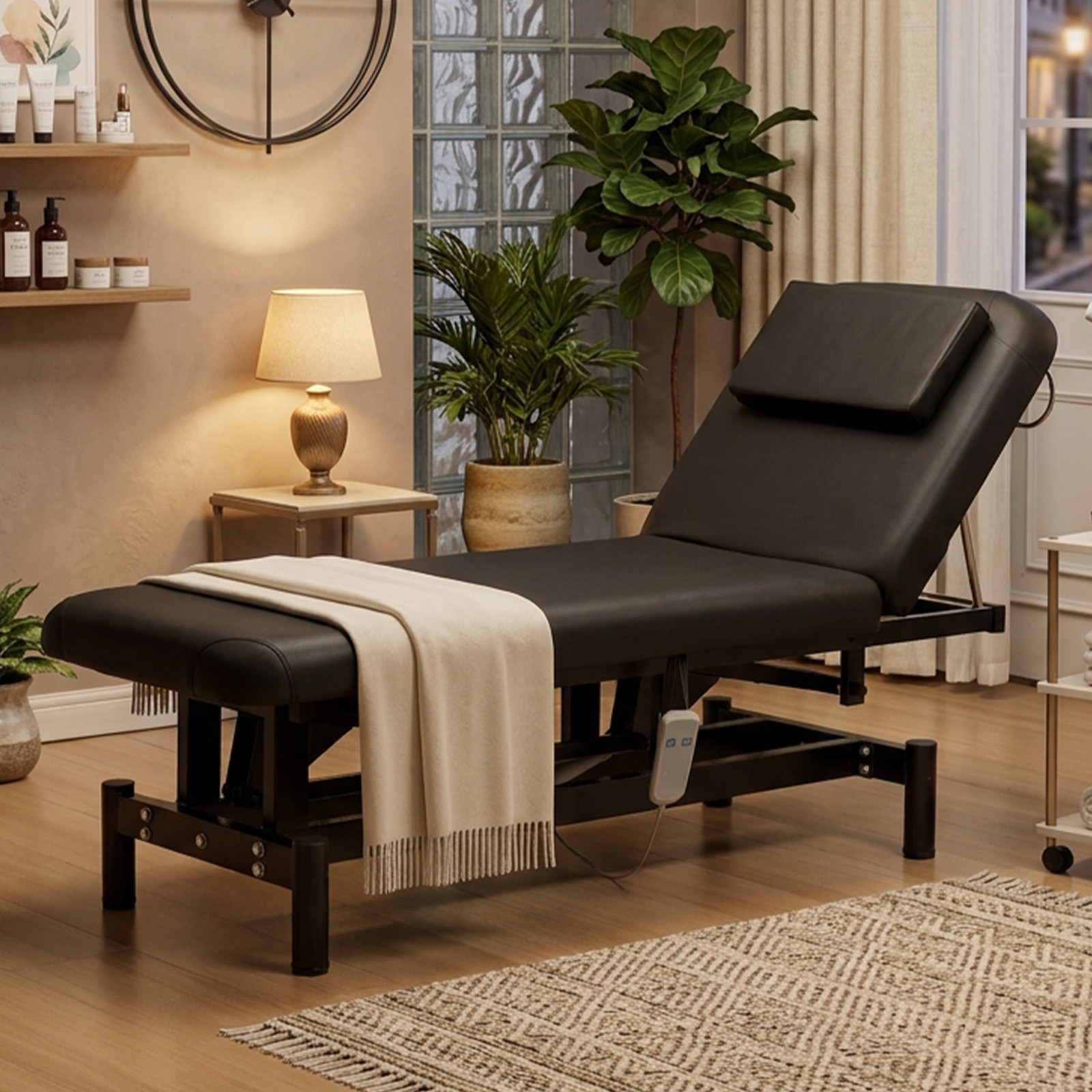 Heavy Duty Black Electrical Massage Table Facial Bed Tattoo Beauty Spa w/ Remote
