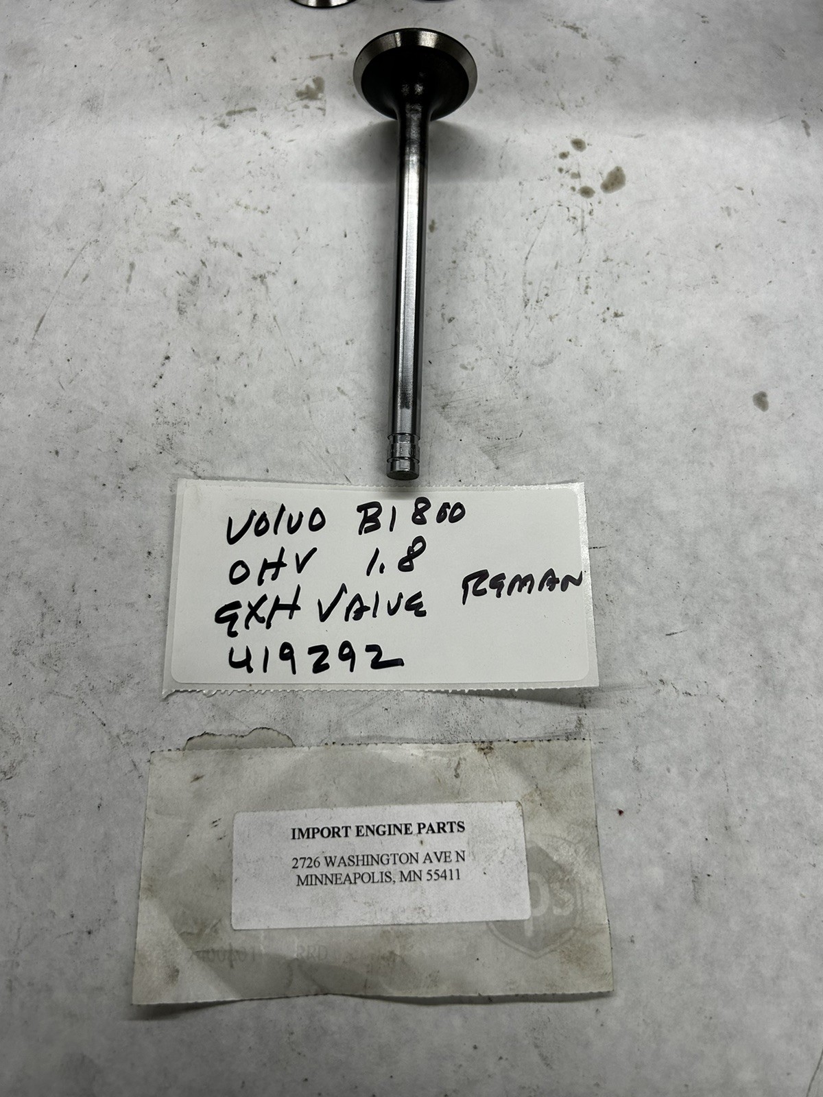 EXHAUST VALVE  *REMAN* FITS VOLVO 1800cc B18 OHV 1962-1967 419292 *REMAN*