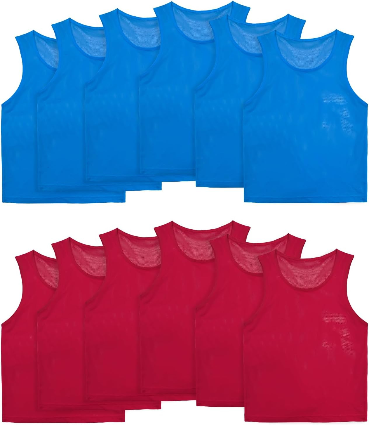 VOGRYE Scrimmage Vests 12/24 Pack Pinnies for Basketball Football Lightweight Te