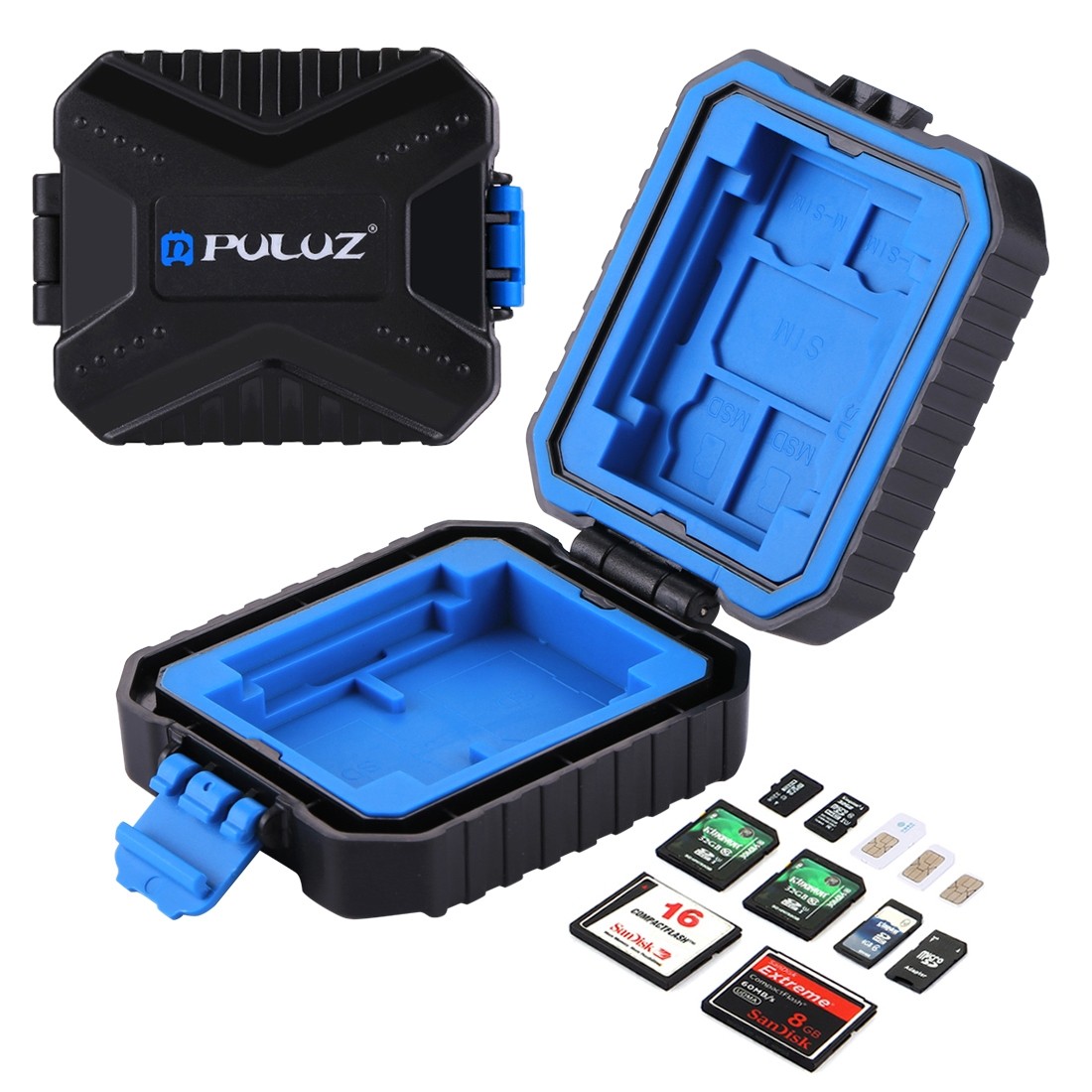 11-in-1 SIM SD TF CF XQD Memory Card Holder Carry Case Storage Organizer Box